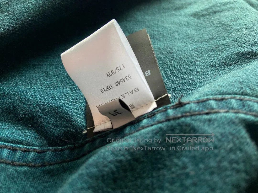 Balenciaga balenciaga denim shirt with destroyed cuffs. Size US M / EU 48-50 / 2 - 5 Thumbnail
