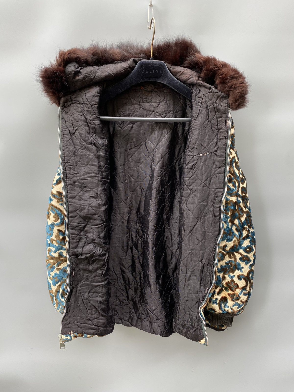 Vintage Vintage 60s Tapestry Faux Fur Jacket Size S / US 4 / IT 40 - 3 Thumbnail