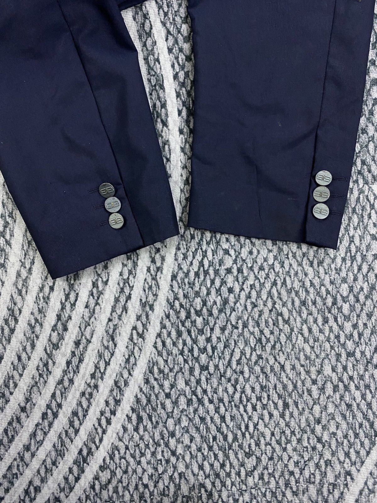 Balenciaga Vintage Balenciaga Paris Navy Double Breasted Suit Jacket Size US M / EU 48-50 / 2 - 8 Thumbnail