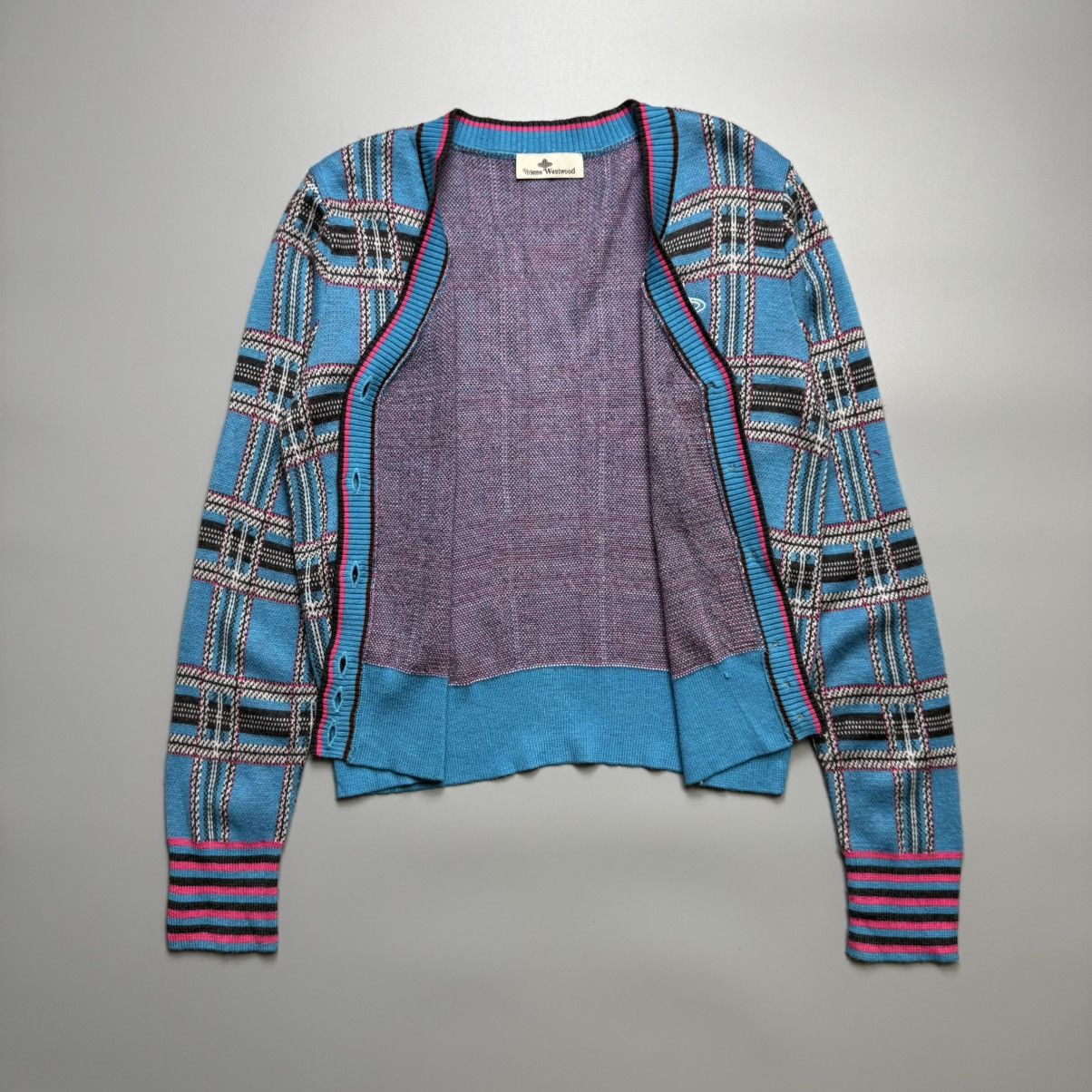 Vivienne Westwood Vivienne Westwood - Madras Checkered Wool Cardigan (Rare) Size M / US 6-8 / IT 42-44 - 3 Thumbnail