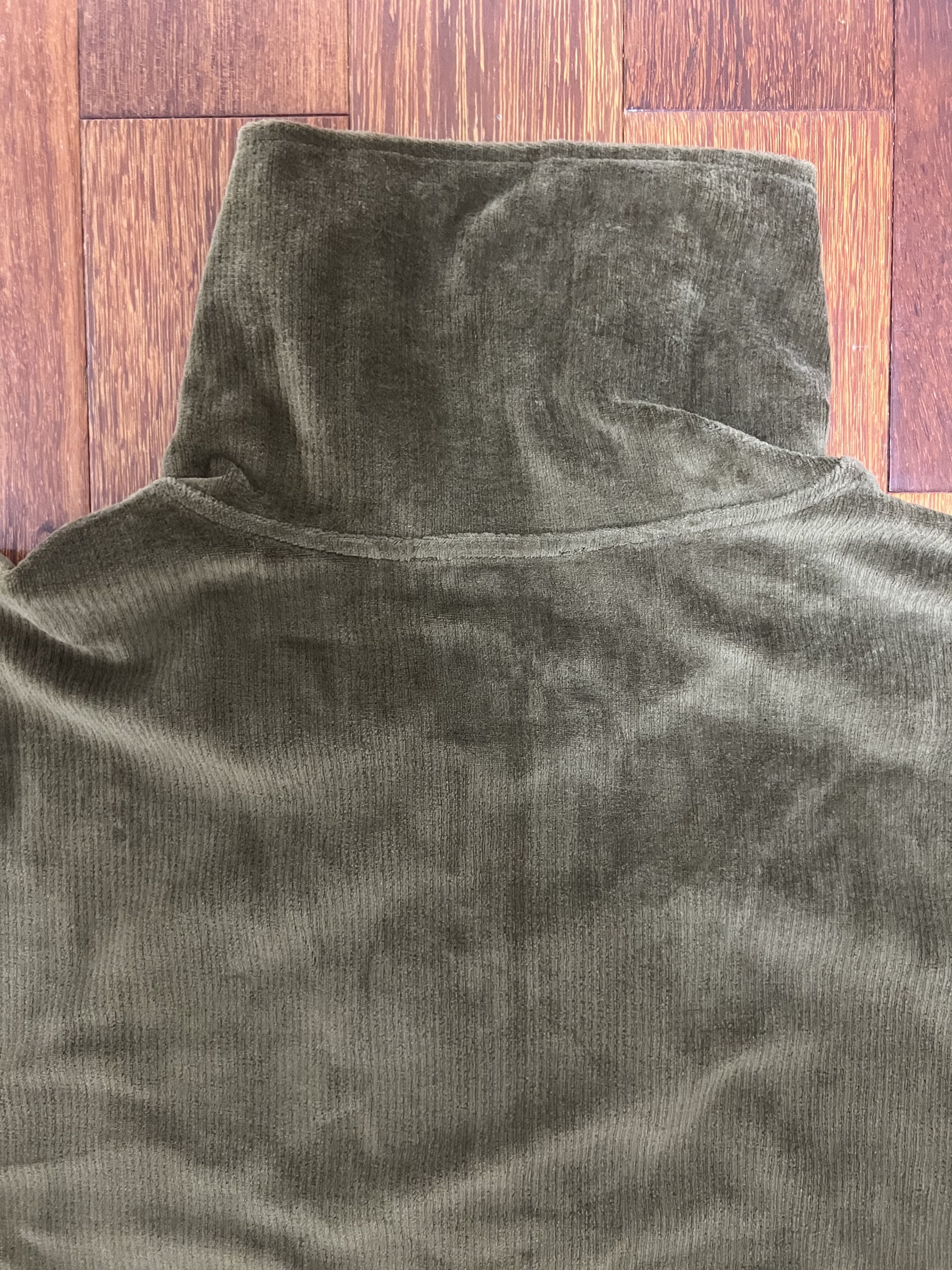 Helmut Lang 💚 Helmut Lang Cotton Velour Olive Half-Zip Sweatshirt NEW Size US M / EU 48-50 / 2 - 5 Thumbnail