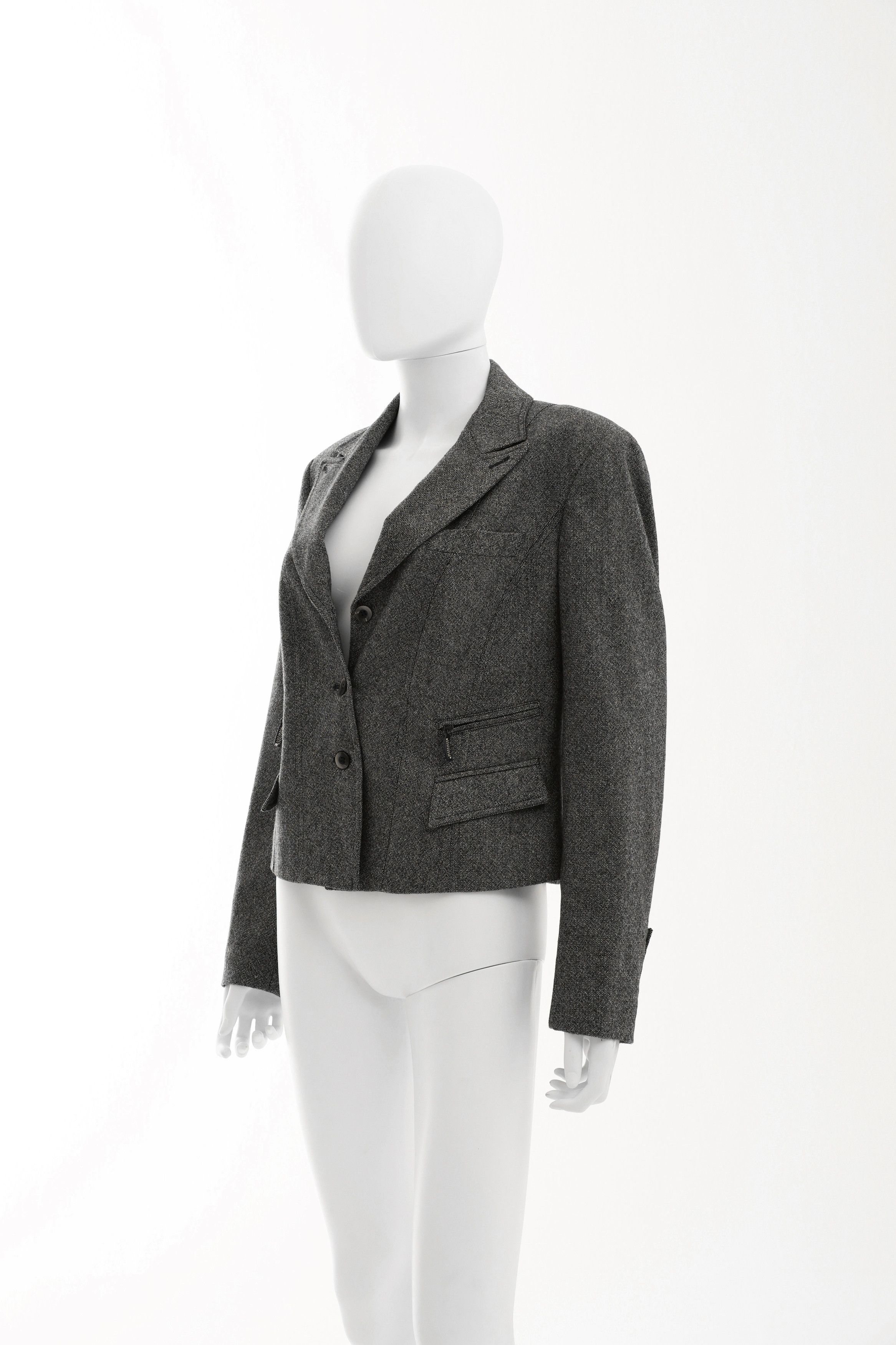 Alexander McQueen Late 90's Grey Wool Blazer Size M / US 6-8 / IT 42-44 - 2 Thumbnail