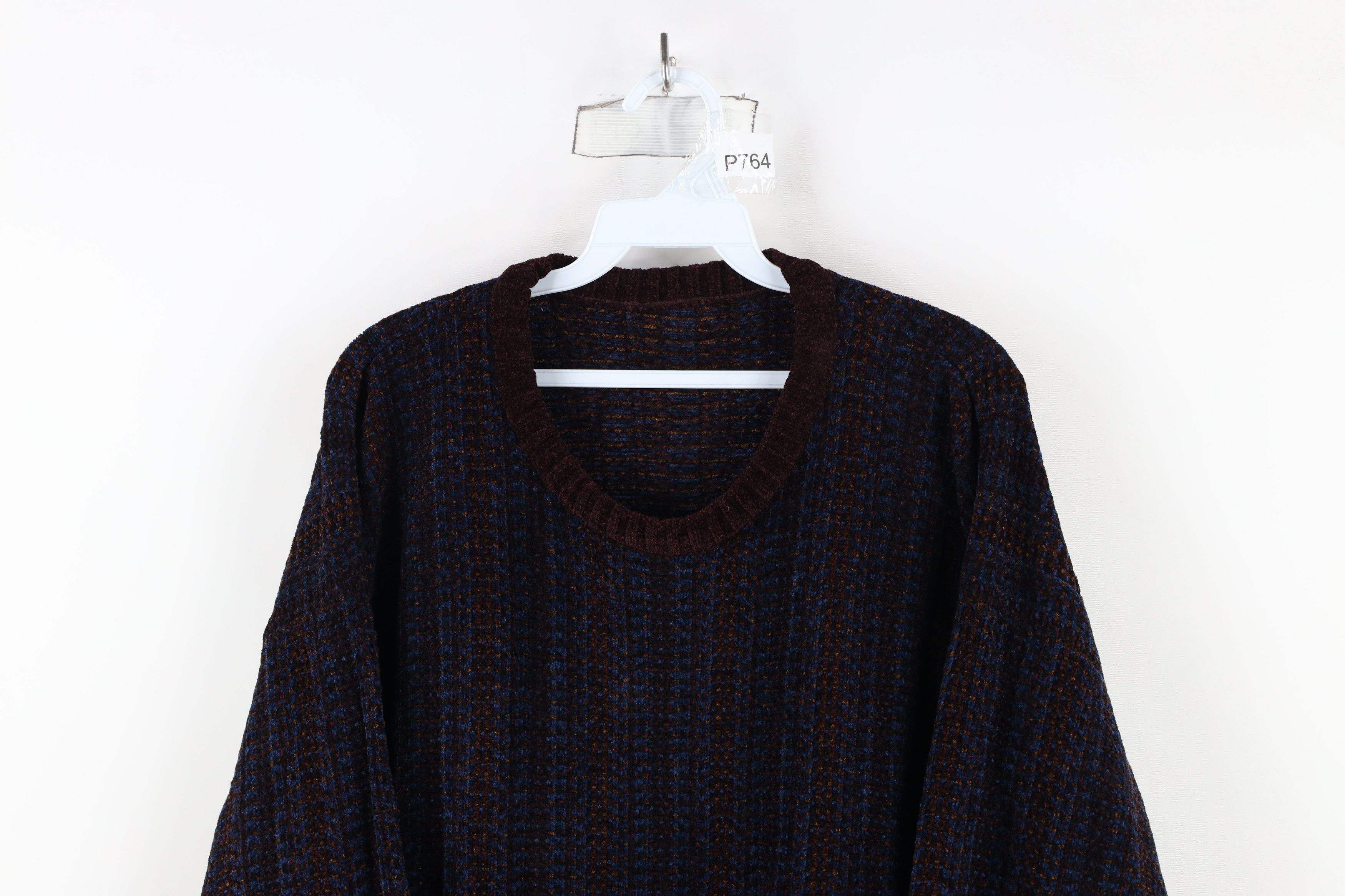Vintage Vintage 90s Streetwear Fleck Striped Fleece Crewneck Sweater Size US XL / EU 56 / 4 - 2 Thumbnail