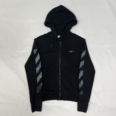 Black diag discount multicolor zipped hoodie