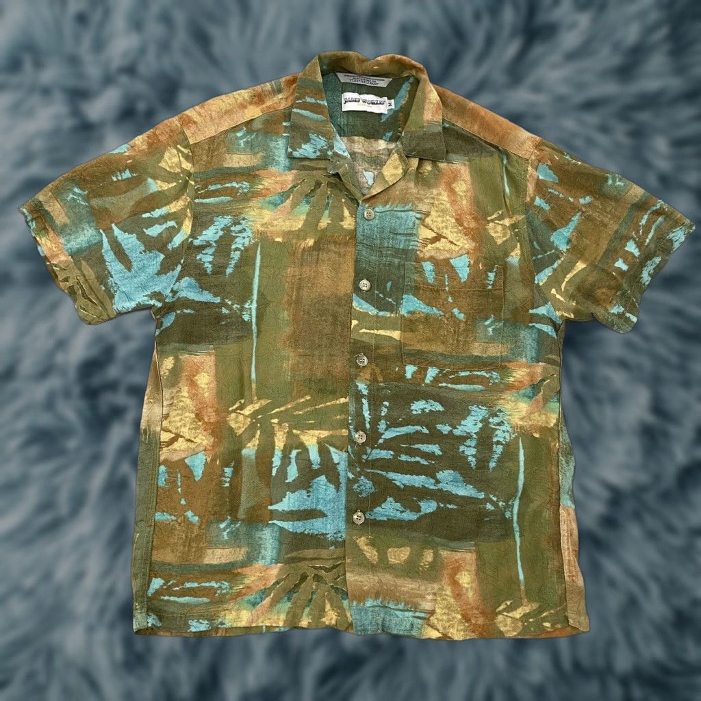 Jams World VINTAGE Jams World Hawaiian Shirt Mens Adult Medium Green Rayon Geometric 90s Casual Size US M / EU 48-50 / 2 - 1 Thumbnail