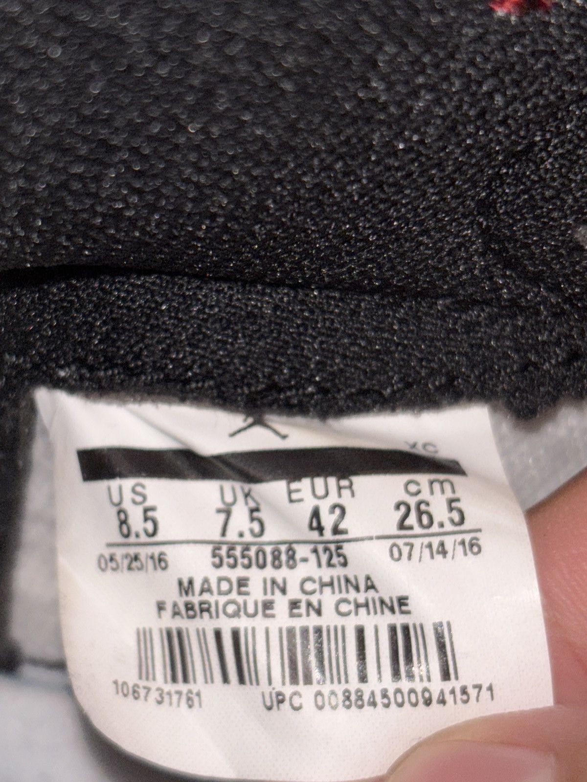 Jordan Brand Jordan 1 black toe 2016 Size US 8.5 / EU 41-42 - 7 Thumbnail