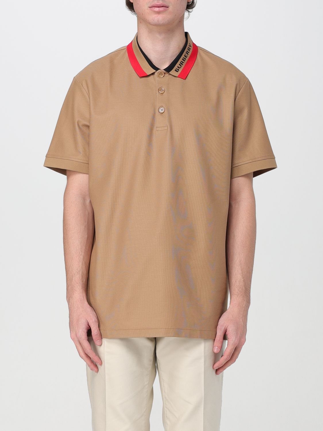 image of Burberry Polo Shirt Men Beige (Size XL)