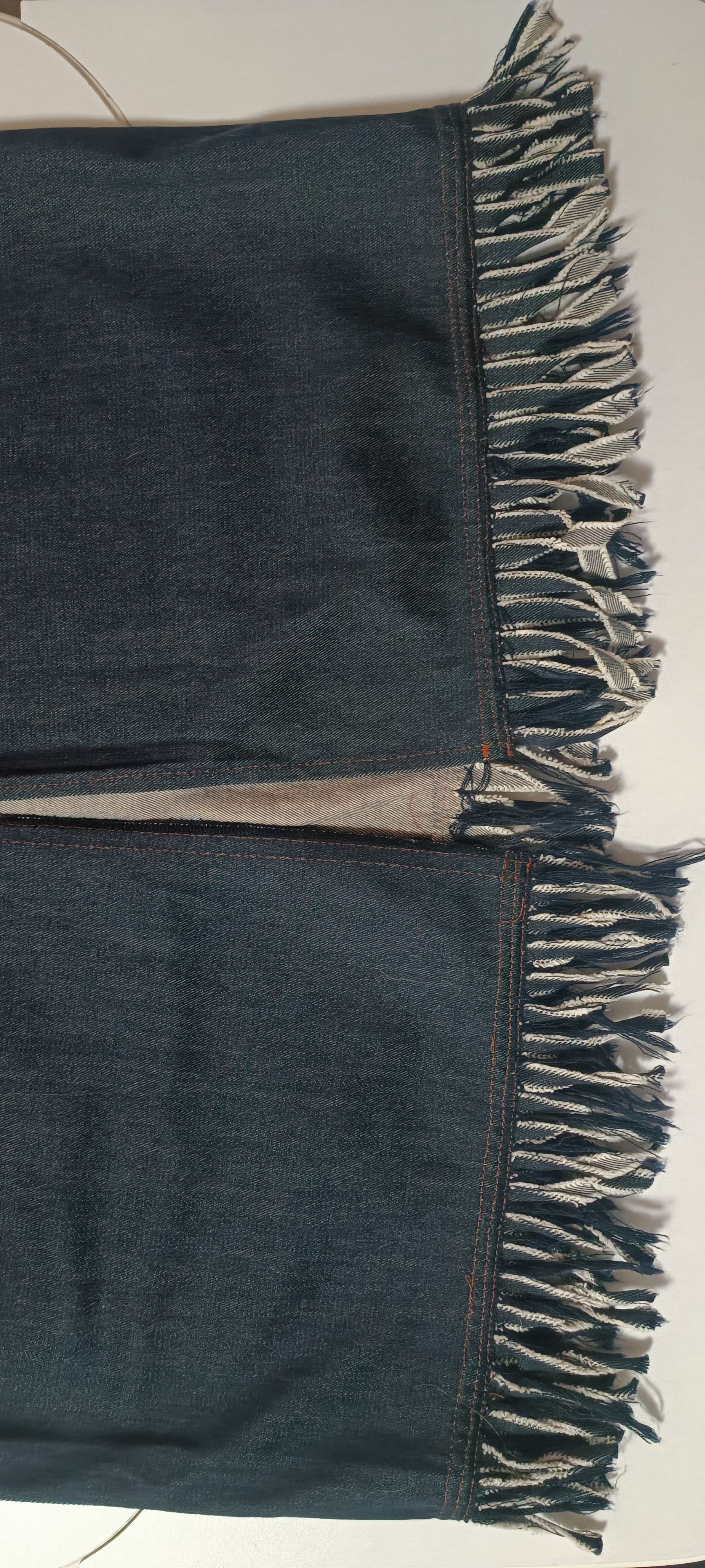 Jean Paul Gaultier Fall 1992- GaultierJeans - Fringed denim long dress Size L / US 10 / IT 46 - 18 Thumbnail