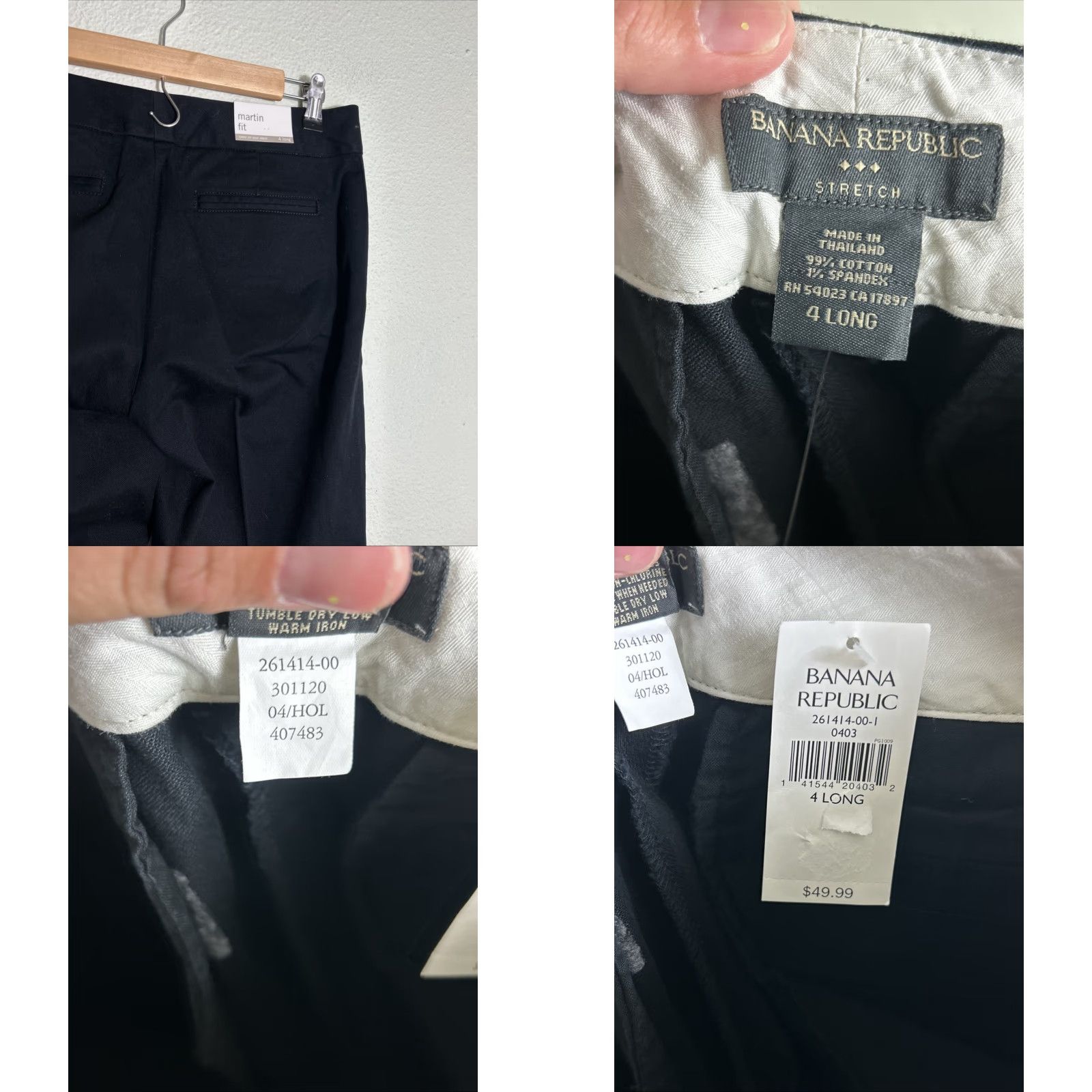 Banana Republic Brand New With Tags Banana Republic Martin Fit Black Pants 4 Tall 30x34 Bootcut Womens Dress Pants Stretch Cotton Blend Zip Closure Flat Front Size 27" / US 4 / IT 40 - 9 Thumbnail