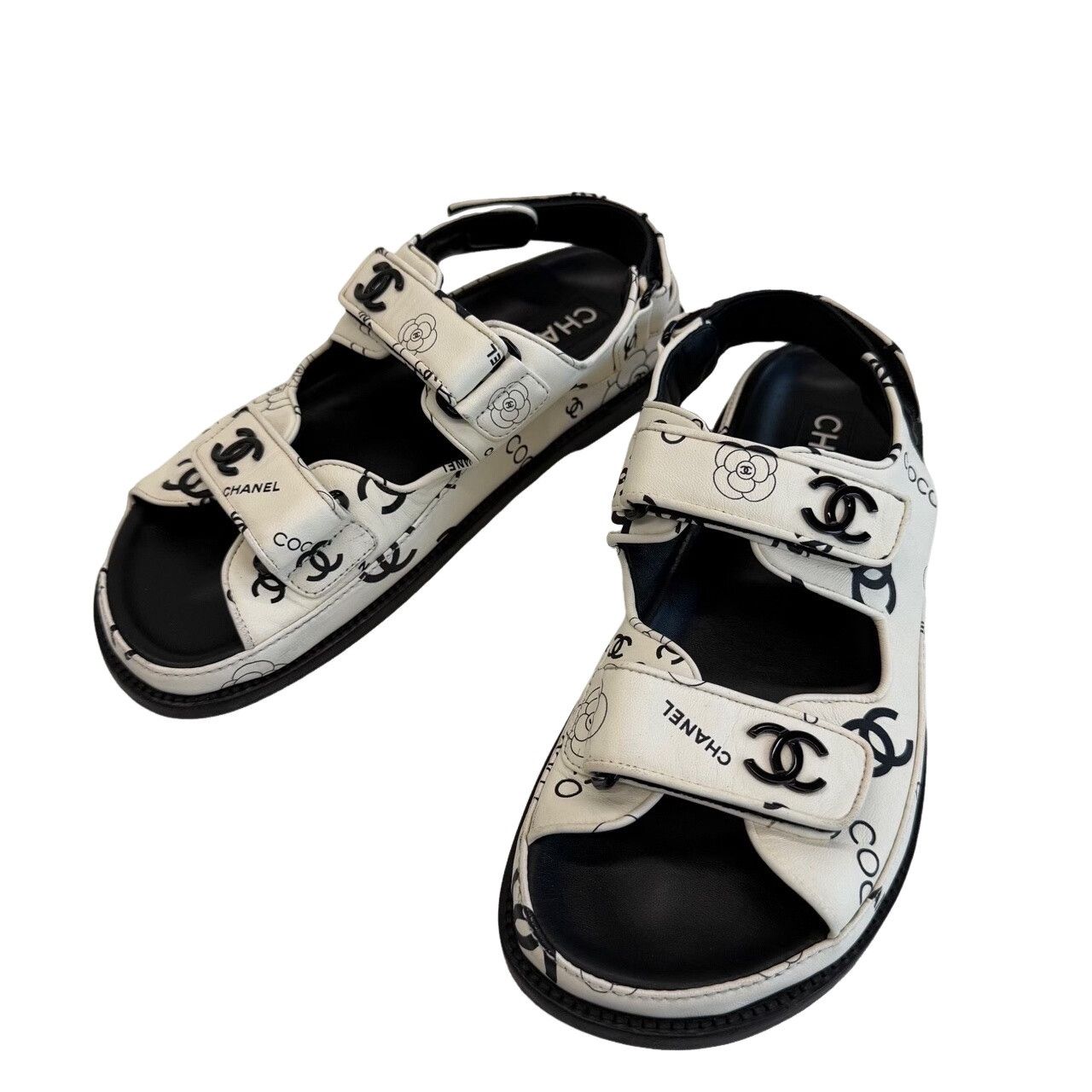 Chanel Chanel Camellia Graphic Sandals Size 37.5 Size US 7.5 / IT 37.5 - 1 Thumbnail