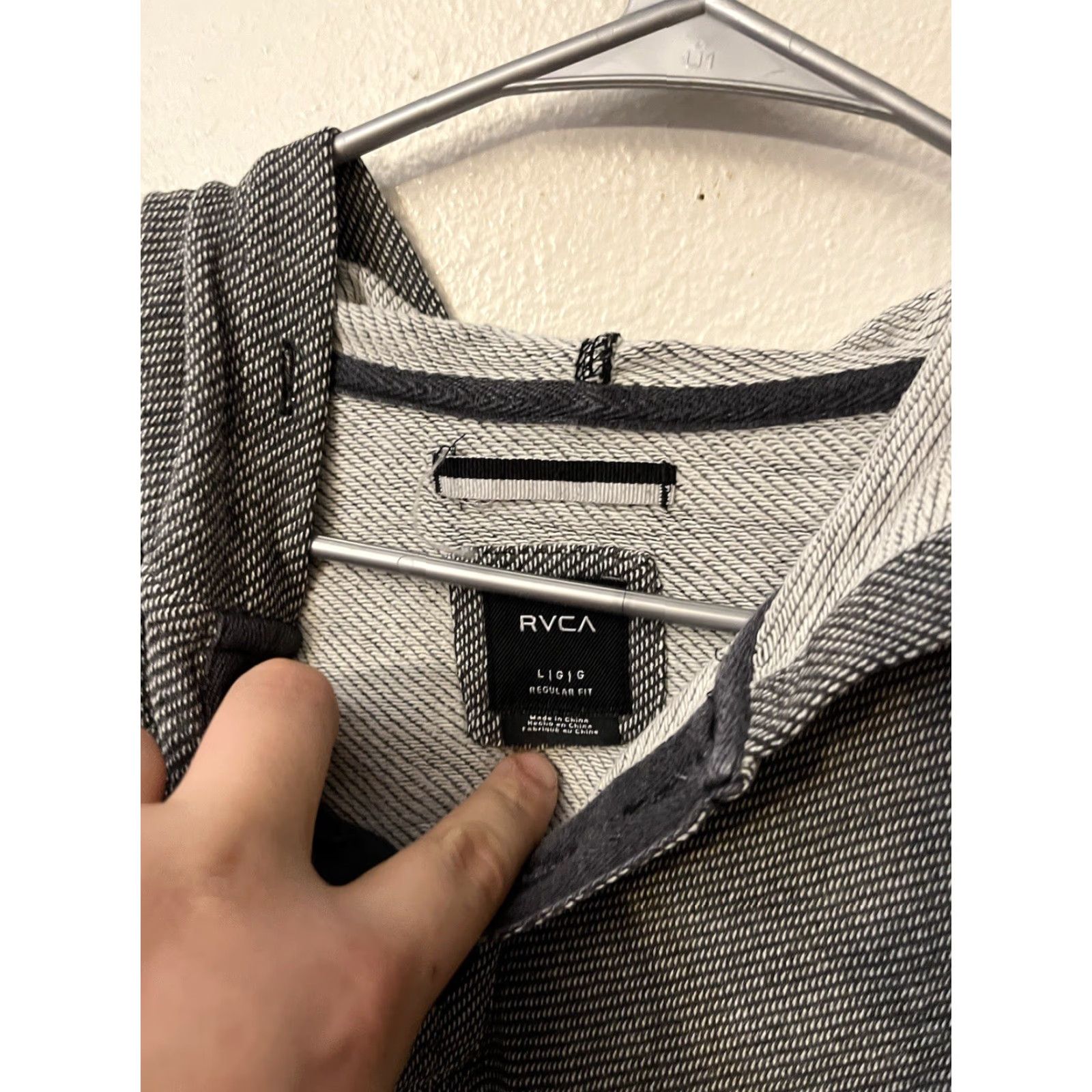RVCA RVCA Hoodie Mens Large Gray Henley Fleece Pullover Sweatshirt MMA Size US L / EU 52-54 / 3 - 3 Thumbnail