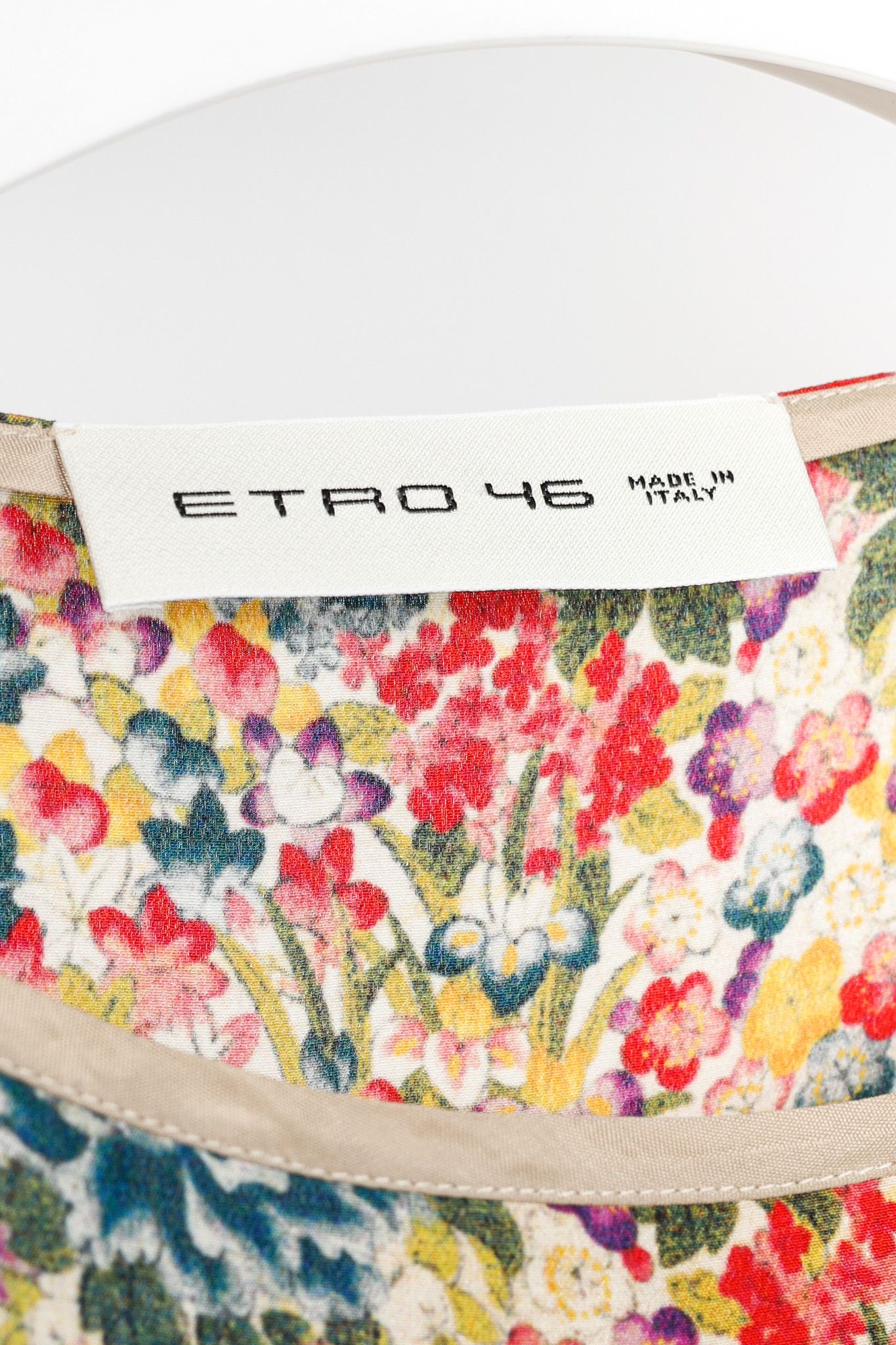 Etro Etro Green & Pink Silk Floral-Print Mini Dress Size L / US 10 / IT 46 - 4 Thumbnail