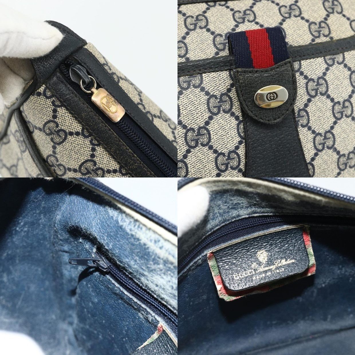 Gucci Gucci GG Supreme Web Shoulder Bag 89 Blue Size ONE SIZE - 10 Thumbnail