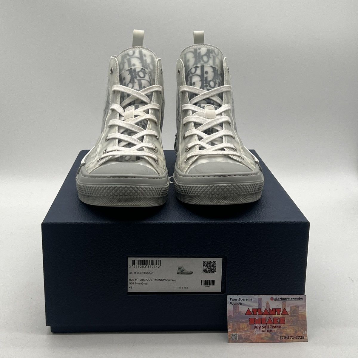 Dior Dior b23 high Dior oblique blue grey Size US 11.5 / EU 44-45 - 2 Thumbnail