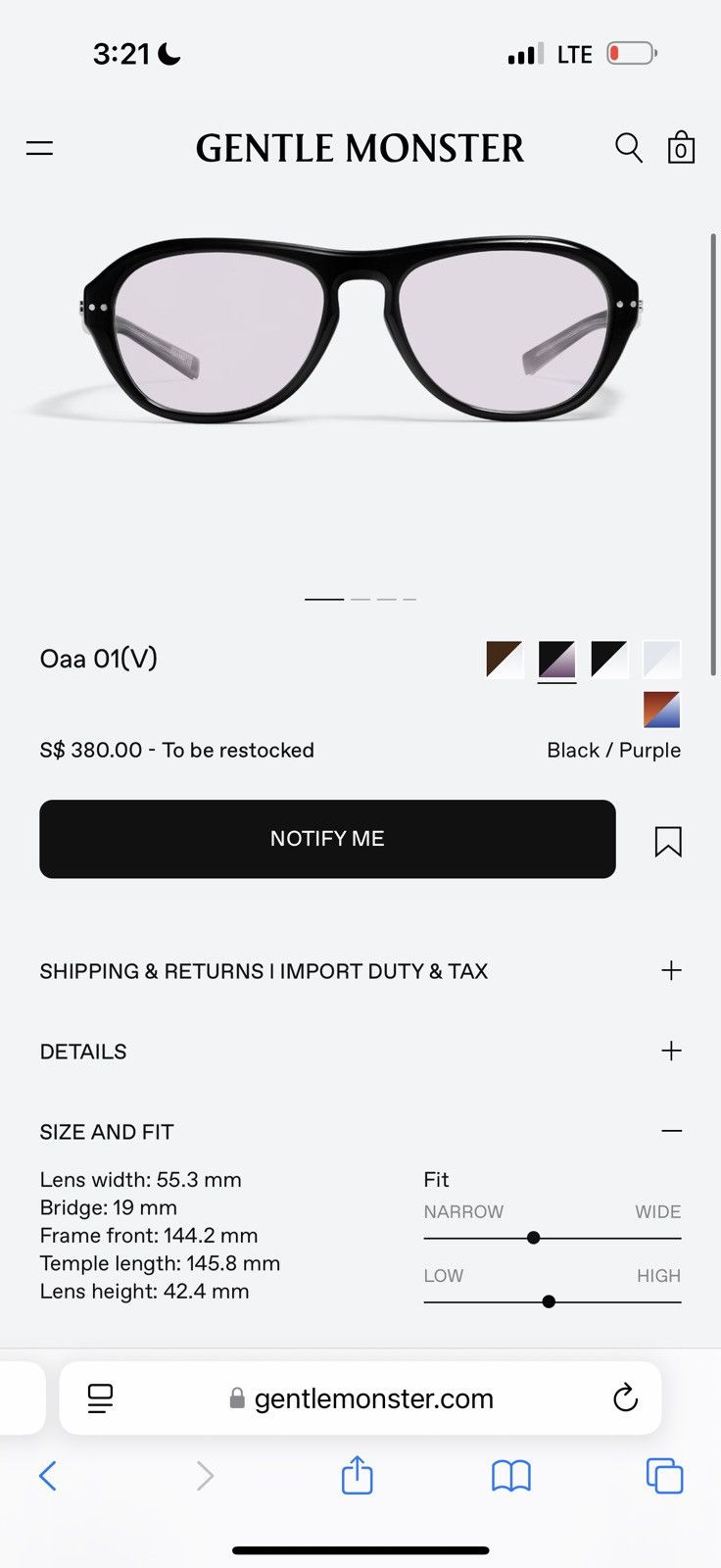 Gentle Monster OAA Sunglasses Size ONE SIZE - 7 Thumbnail