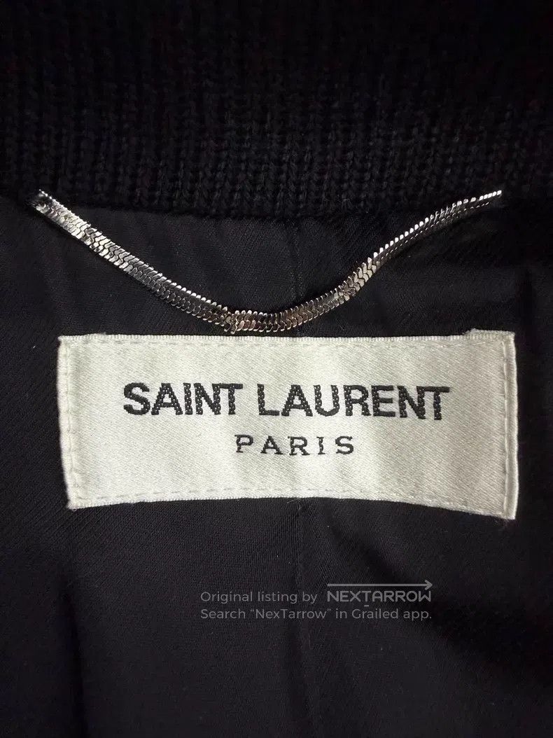 Saint Laurent Paris Saint Laurent Paris Black武士 Patchwork Baseball Jacket Size US M / EU 48-50 / 2 - 5 Thumbnail