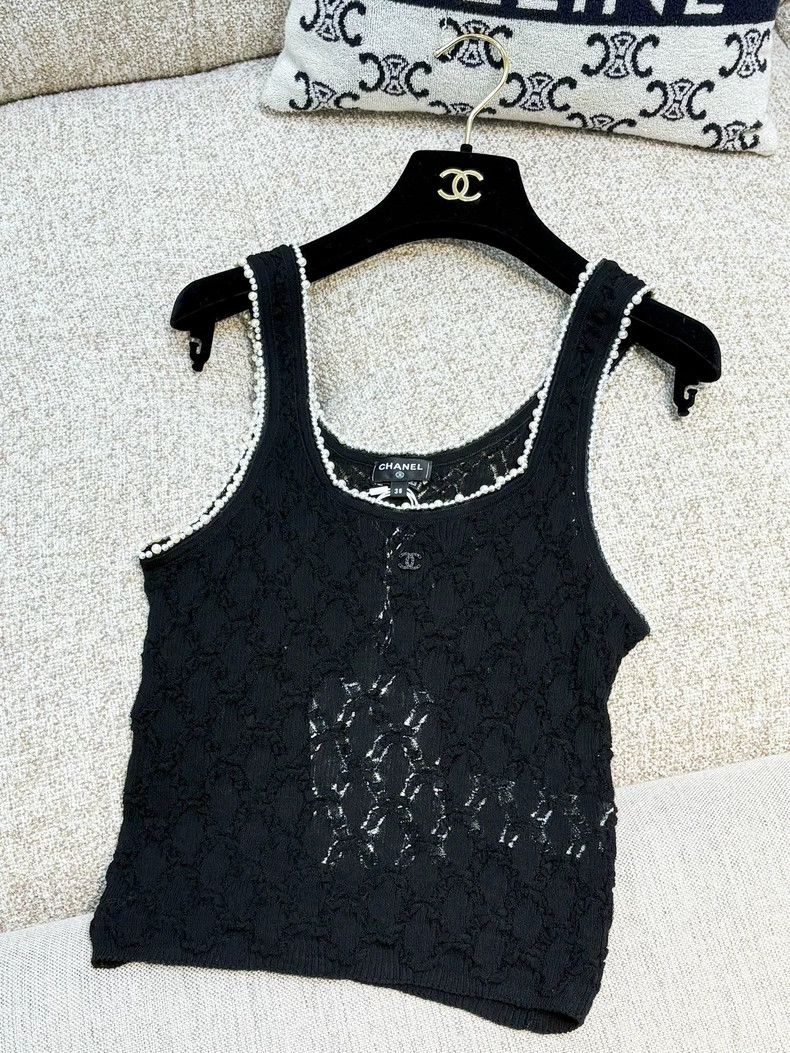 Chanel Chanel 22B black pearl rolled-edged knitted vest Size XS / US 0-2 / IT 36-38 - 3 Thumbnail