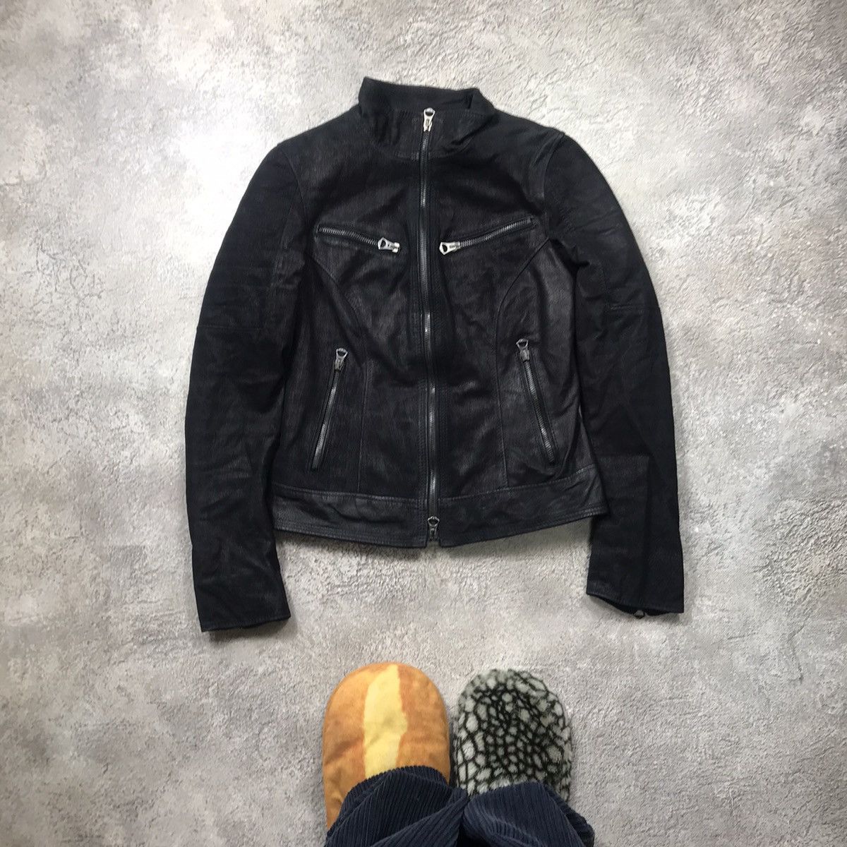 Vintage Vintage Y2K Black Moto Jacket Biker Streetwear Punk Baggy S Size S / US 4 / IT 40 - 1 Thumbnail