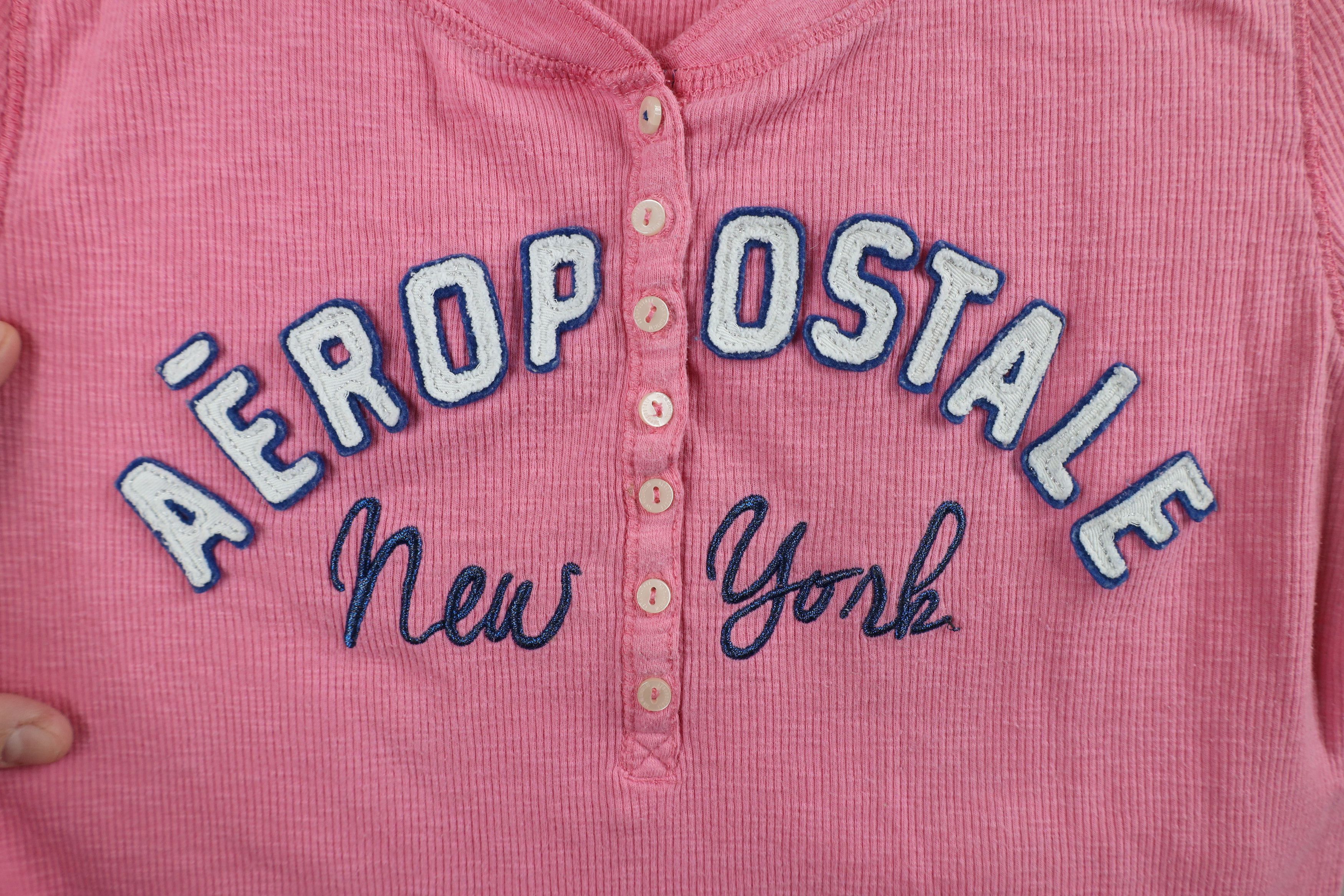 Aeropostale × Vintage Vintage Y2K 90s Aeropostale Waffle Knit Henley T-Shirt Size XL / US 12-14 / IT 48-50 - 4 Thumbnail