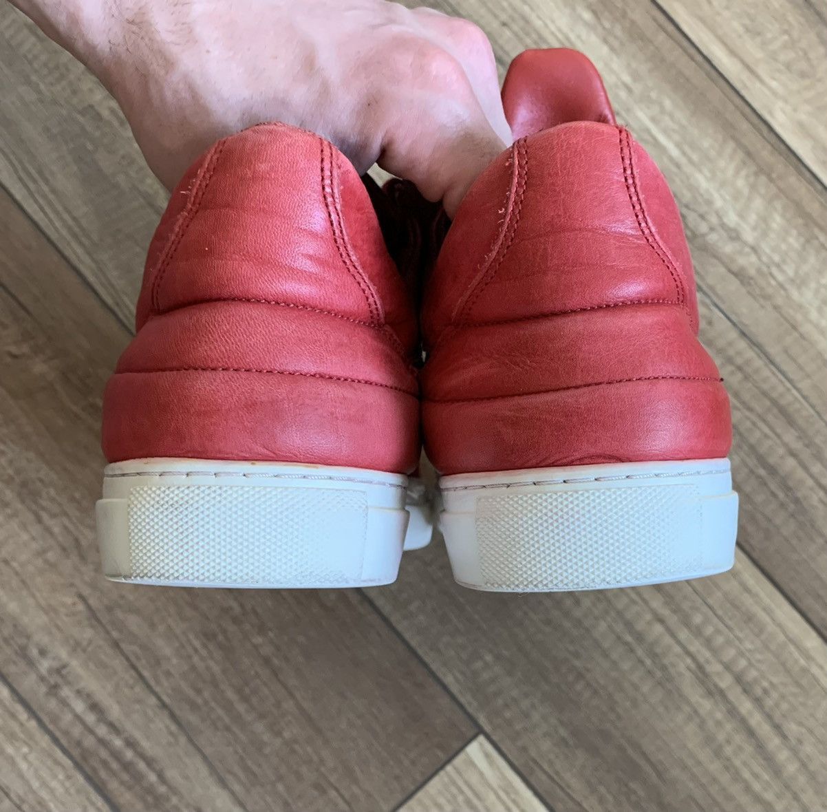 Filling Pieces Filling Pieces High Mid Top Red Leather Sneakers Shoes Size US 9.5 / EU 42-43 - 10 Thumbnail