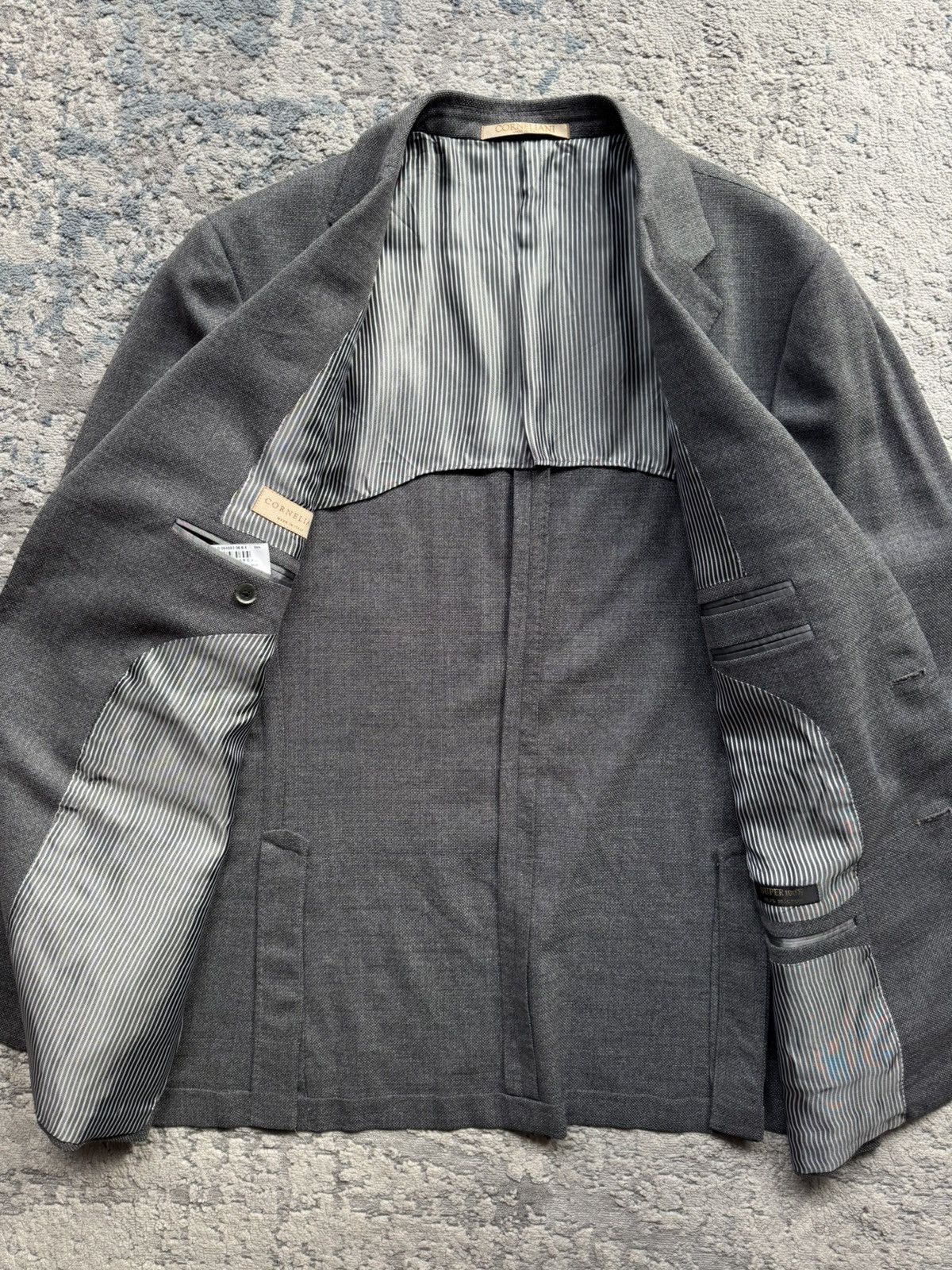 Corneliani Corneliani Gray Extrafine Wool blazer Jacket Size 54 R Size 54R - 4 Thumbnail