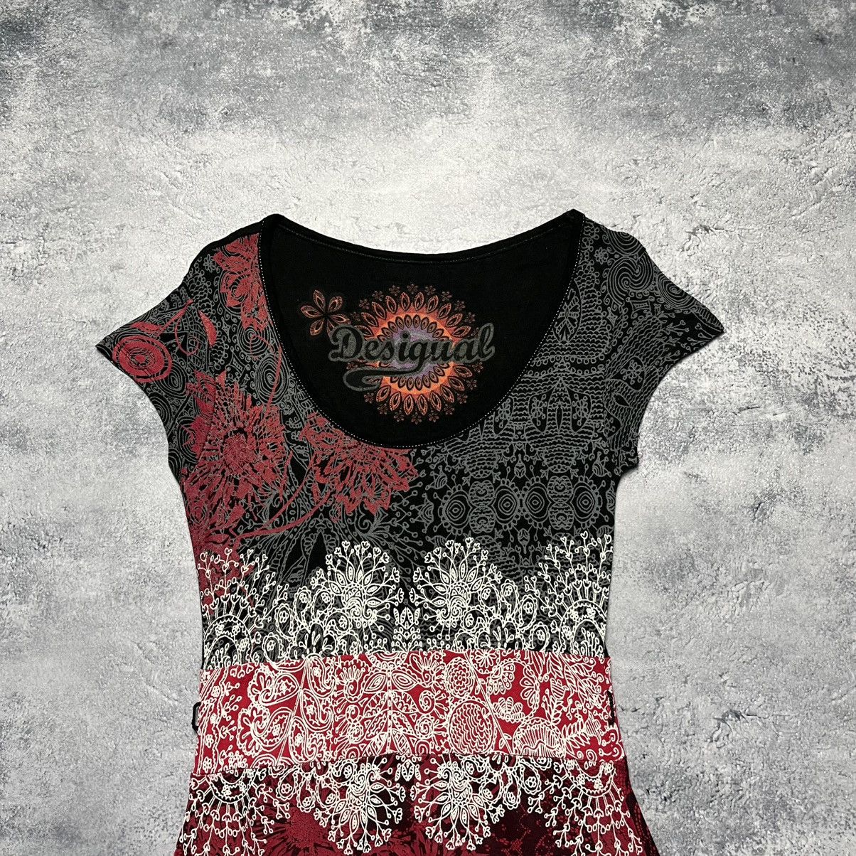 Designer × Desigual Vintage Desigual Dress Avant-Garde Ladies Short Sleeve Size L / US 10 / IT 46 - 2 Thumbnail