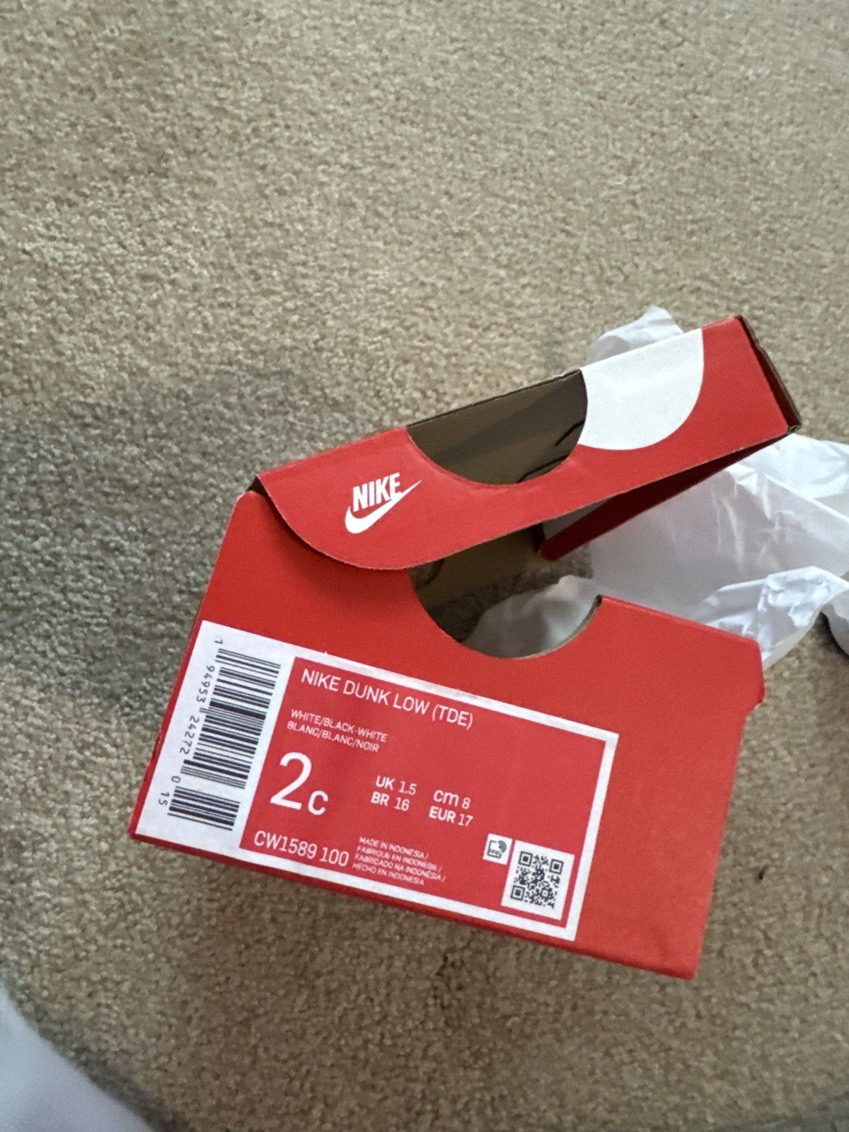Nike Size 2c panda dunk Size US 5 / EU 37 - 7 Thumbnail