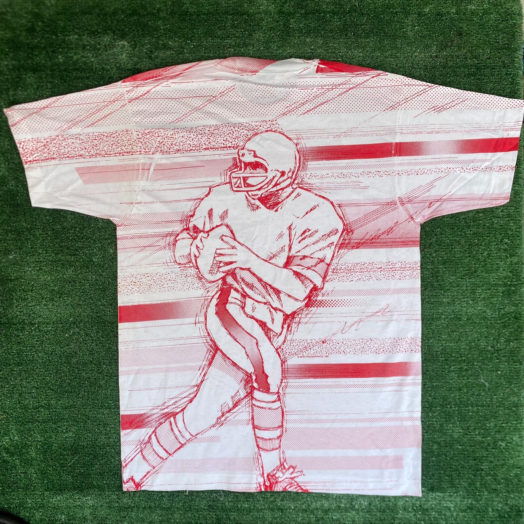 Vintage Vintage 90s Football AOP T-Shirt All Over Print Single Stitc Size US L / EU 52-54 / 3 - 5 Thumbnail