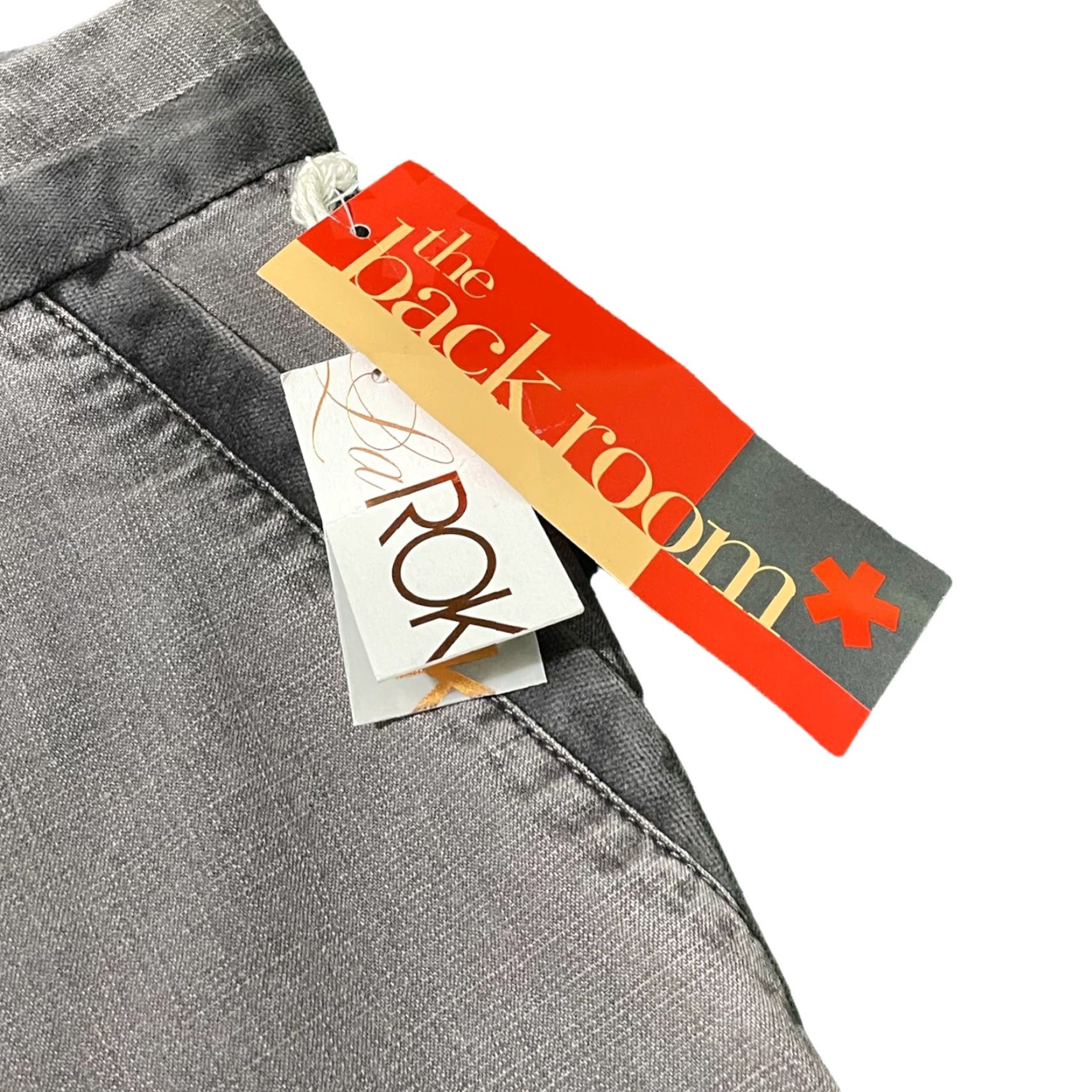 Vintage LaRok Pants Gray Size 8 NWT NEW Women Casual Pants 32x32 Cotton Elastine Tie Waist 32 Inseam NWT Size 30" / US 8 / IT 44 - 3 Thumbnail