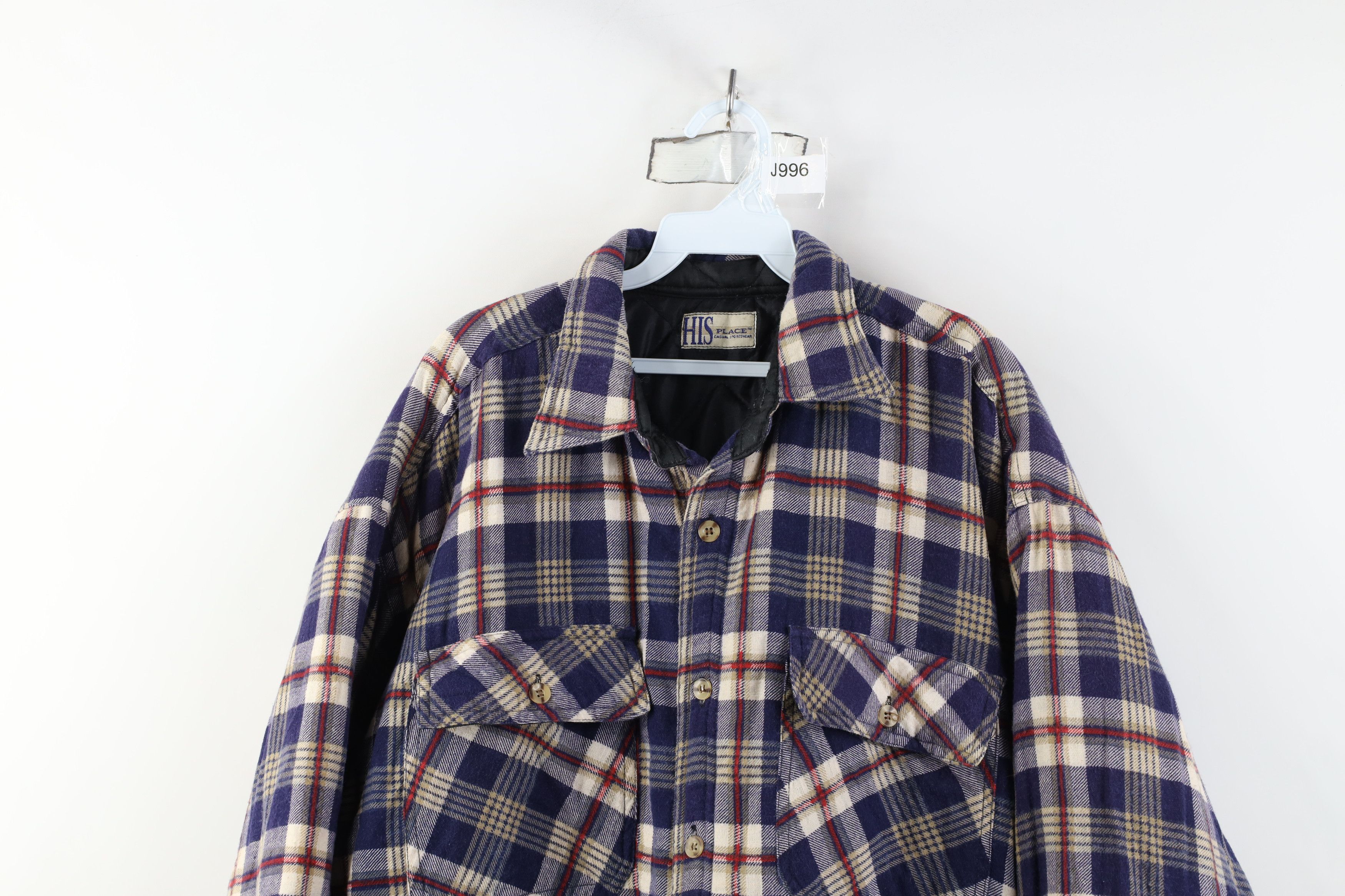 Vintage Vintage 90s Streetwear Quilted Flannel Button Shirt Jacket Size US XL / EU 56 / 4 - 2 Thumbnail