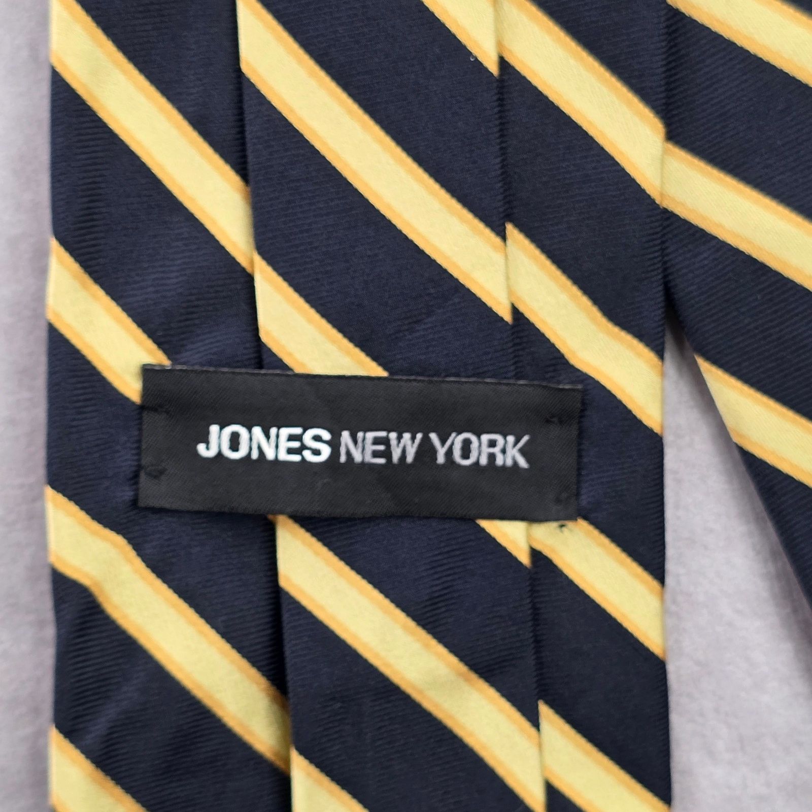 Jones New York Jones New York Blue Yellow Stripe 100% Silk Men's Neck Tie Size 30 - 4 Thumbnail
