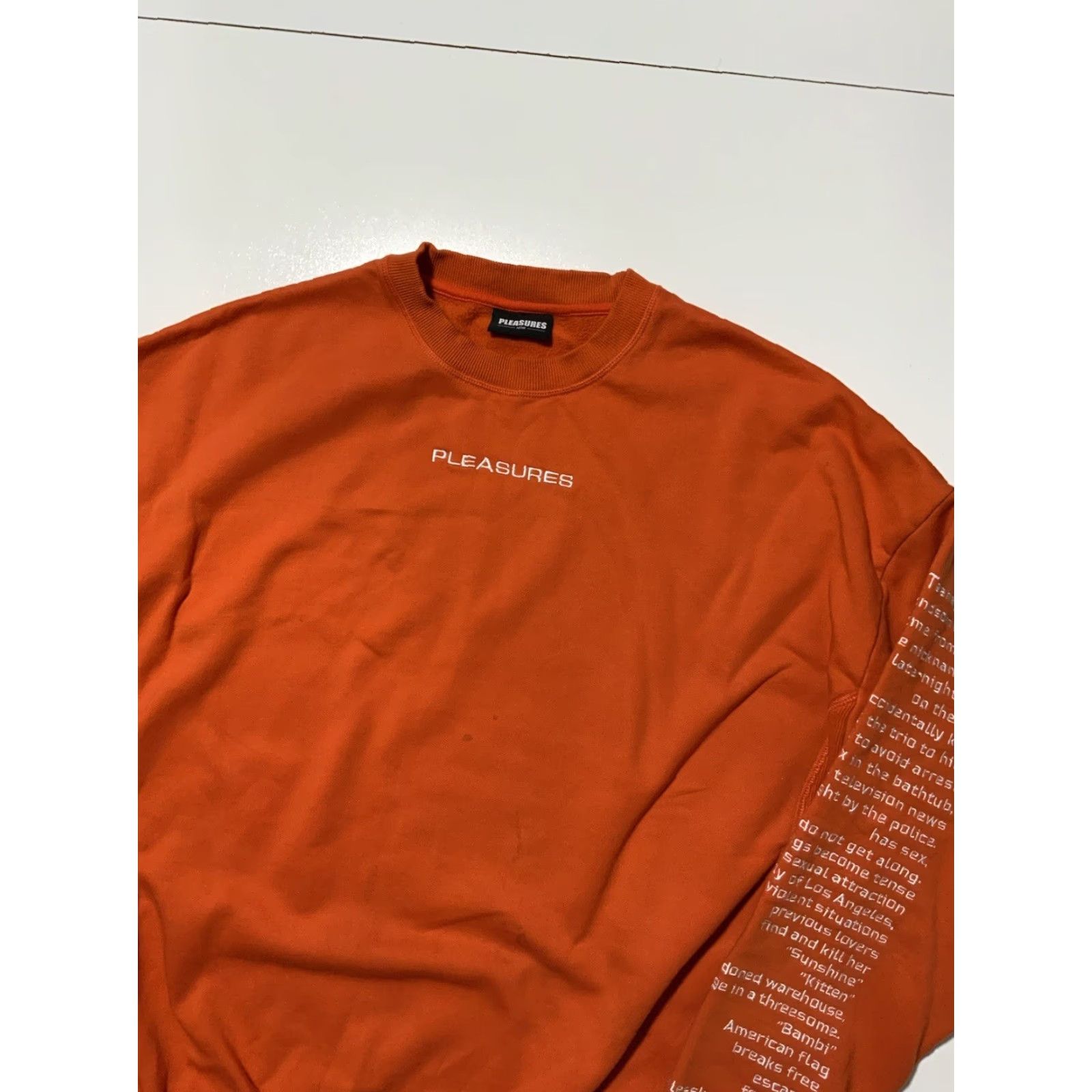 Pleasures PLEASURES Now Teenage Lovers Embroidered Orange Fleece Crewneck Sweatshirt XL Men Size XL Orange Embroidered Pullover Crewneck Sweatshirt Size US XL / EU 56 / 4 - 3 Thumbnail