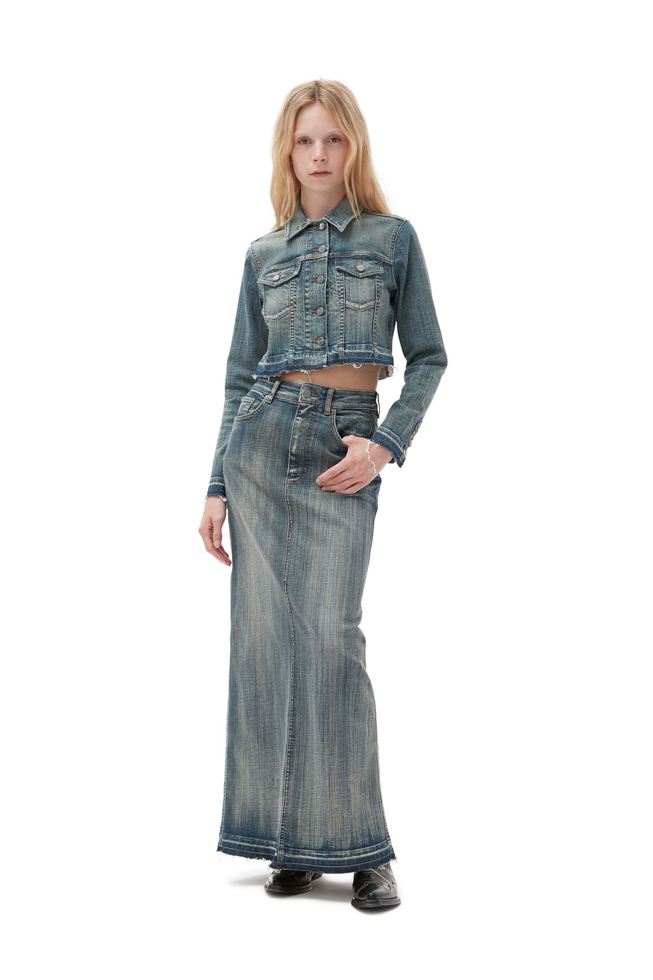 Tint Edge Denim Cropped Jacket