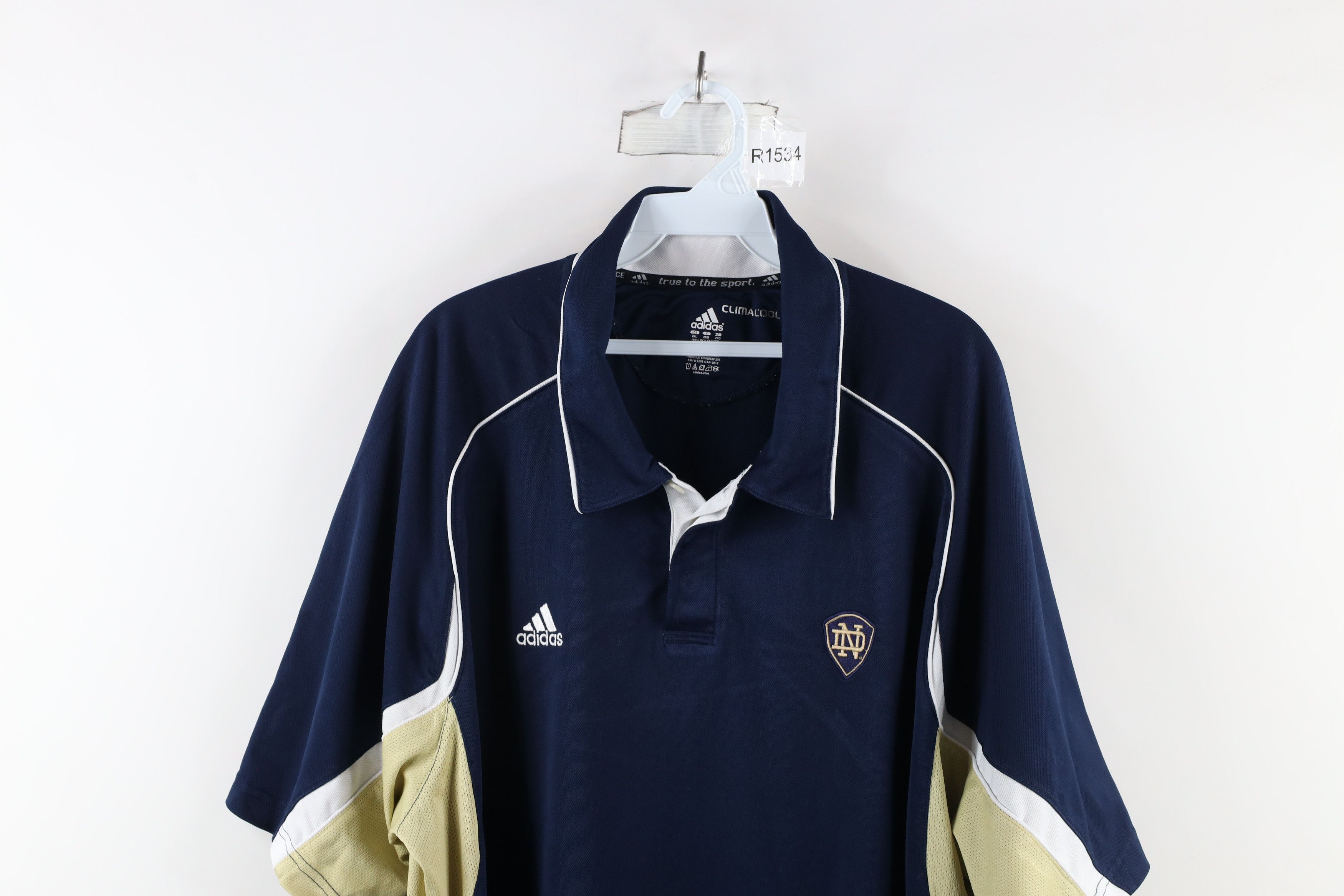 Adidas × Vintage Vintage Adidas University Football Collared Polo Shirt Blue Size US XXL / EU 58 / 5 - 2 Thumbnail