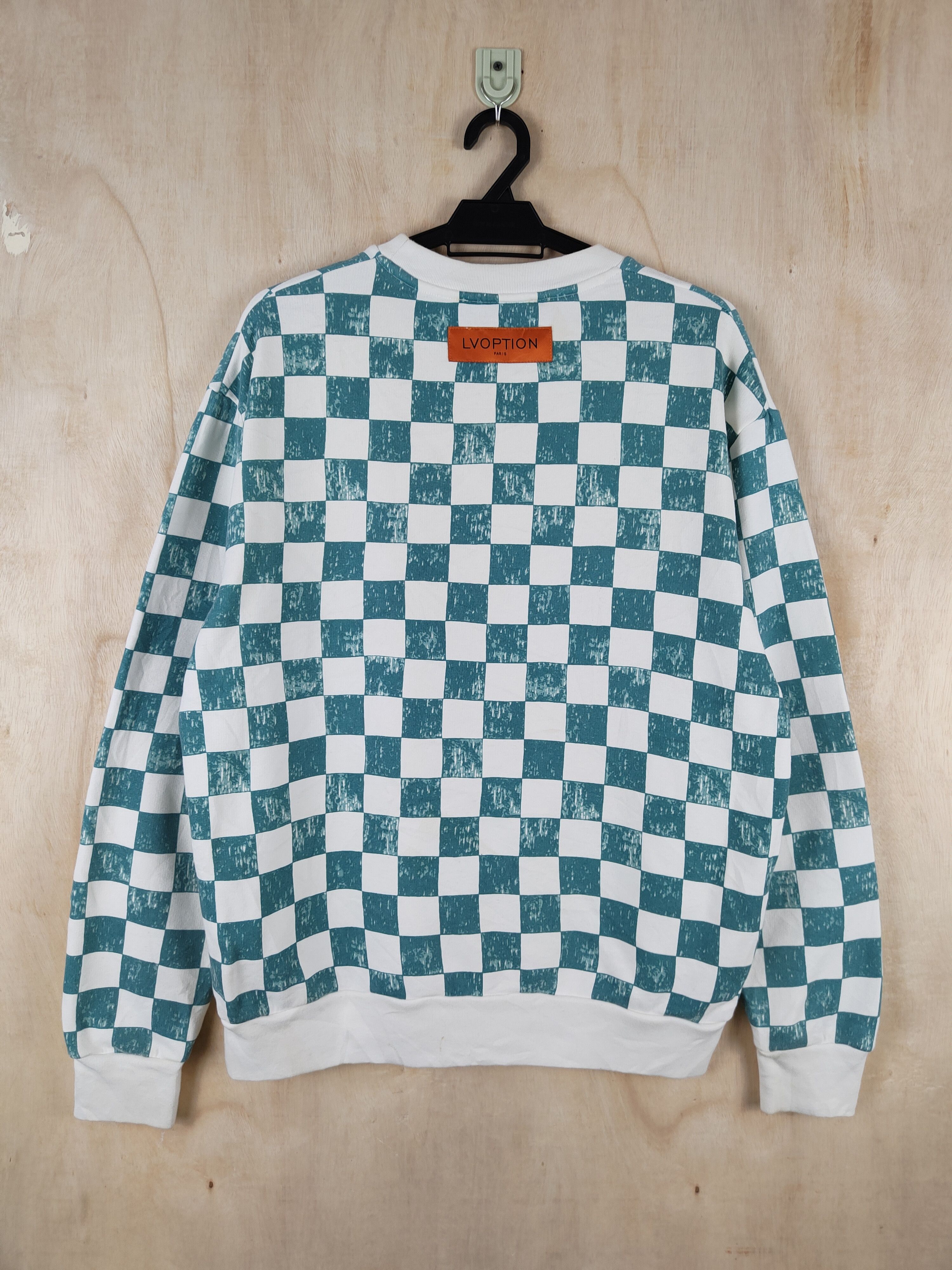 Japanese Brand Lvoption Not Louis Vuitton White Green Sweatshirts #S2624 Size US M / EU 48-50 / 2 - 9 Thumbnail