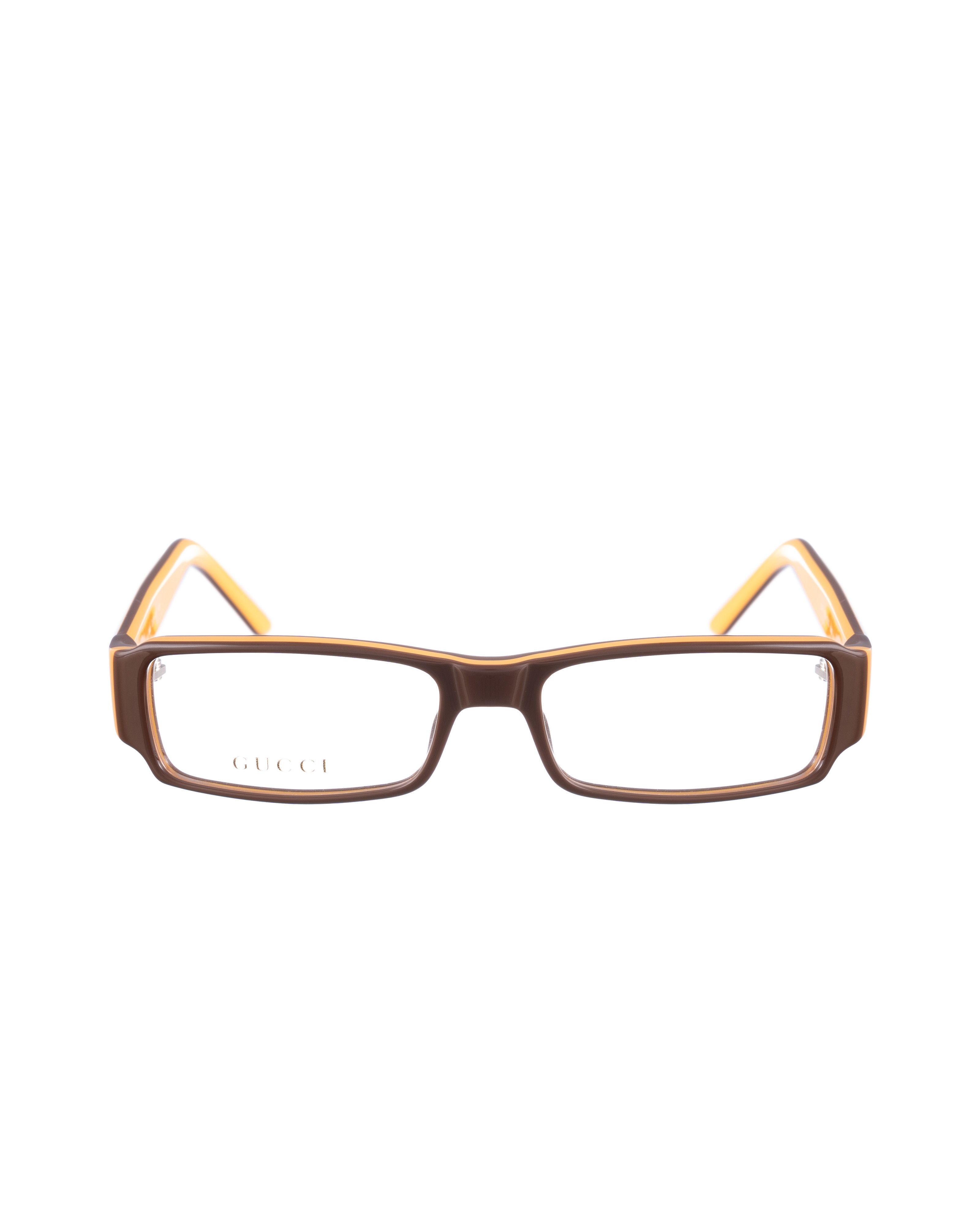 Gucci Gucci 00s Orange and Brown Plastic Glasses Size ONE SIZE - 1 Thumbnail