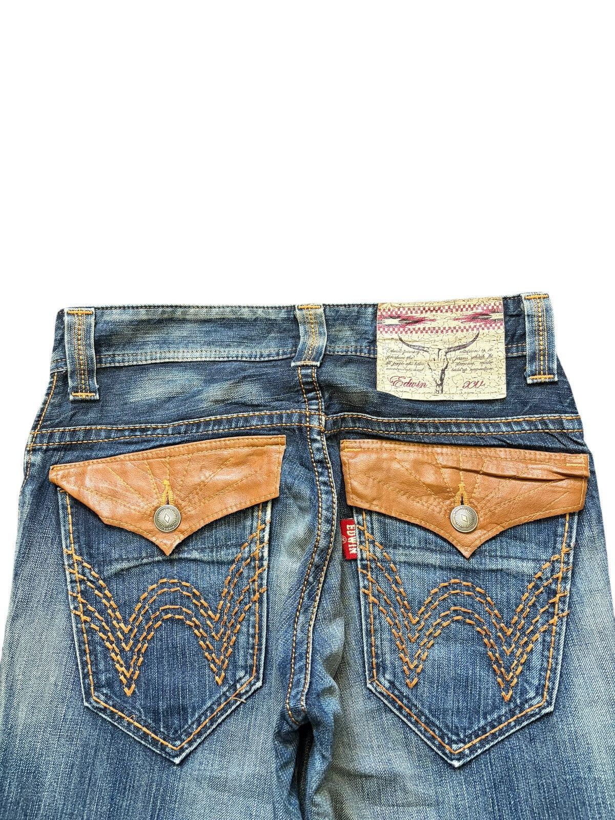 Edwin Vintage / Y2K Edwin XV Mud Wash Distress Flare Jeans Size US 30 / EU 46 - 4 Thumbnail