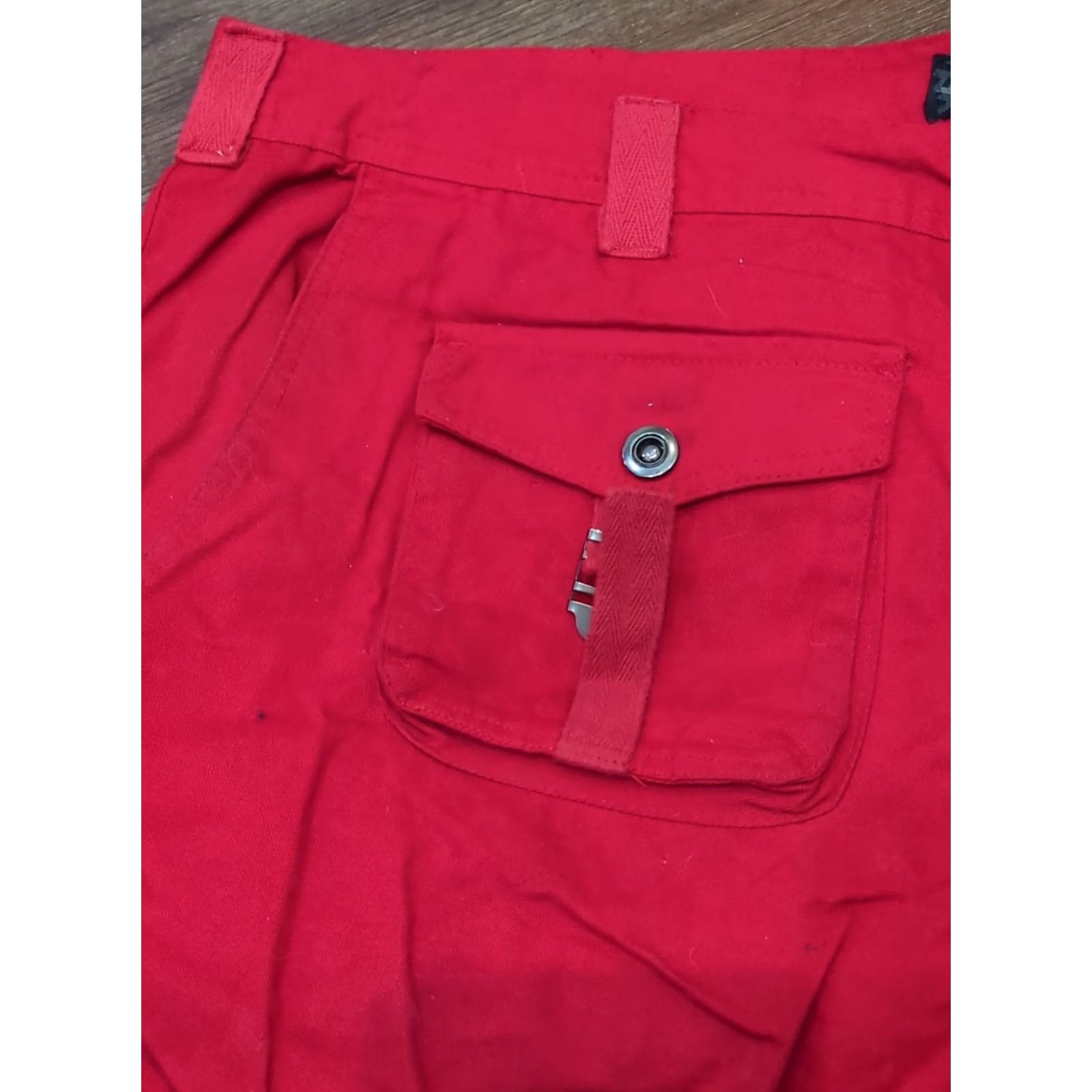 Vintage Z Denim Premium Collection Mens Bermuda Shorts 5-Pocket Red 44x15 Denim Cargo Bermuda Streetwear Y2K Hip Hop Mens Size US 44 / EU 60 - 5 Thumbnail