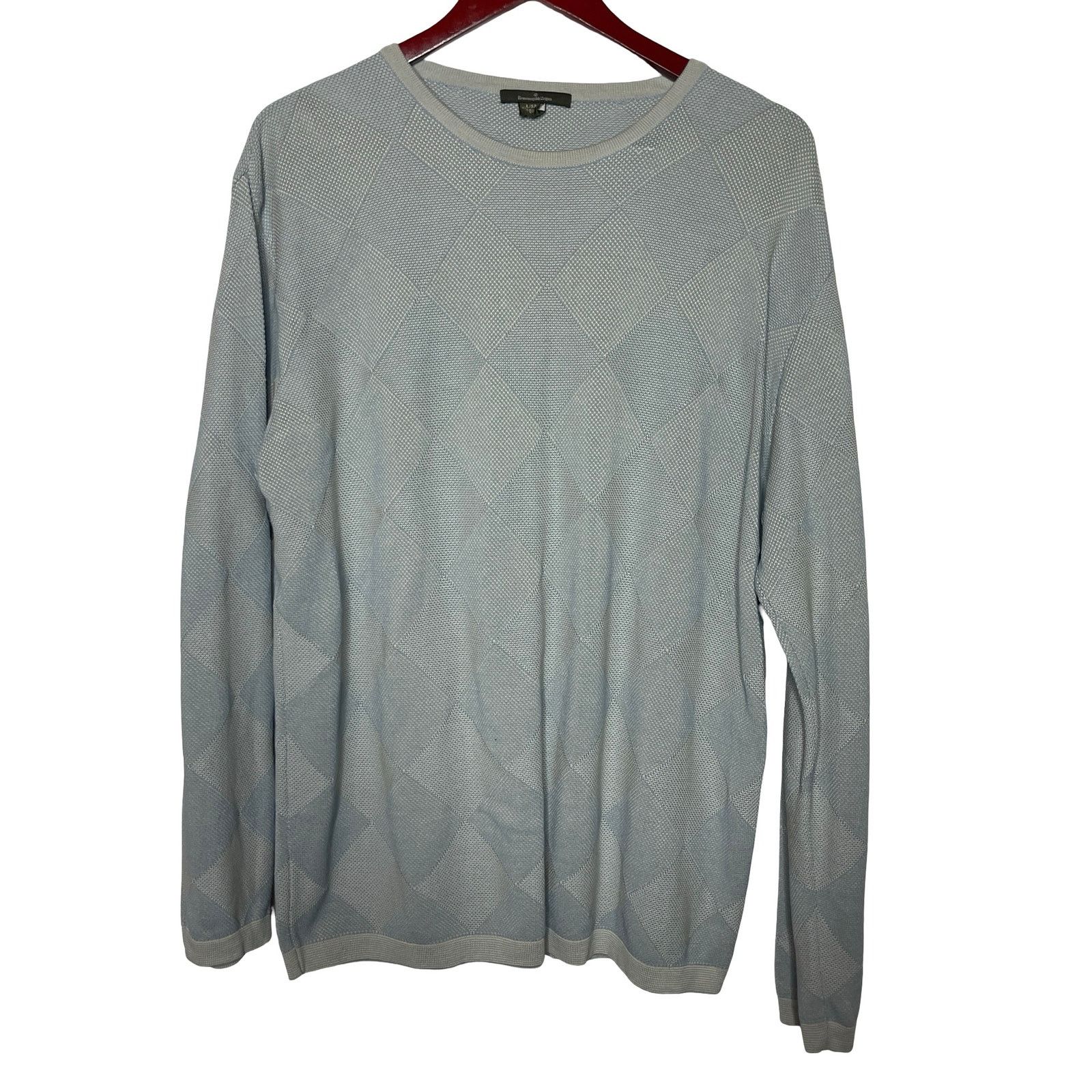Ermenegildo Zegna Ermenegildo Zegna 100% cotton bluish grey diamond pullover L Size US L / EU 52-54 / 3 - 1 Thumbnail
