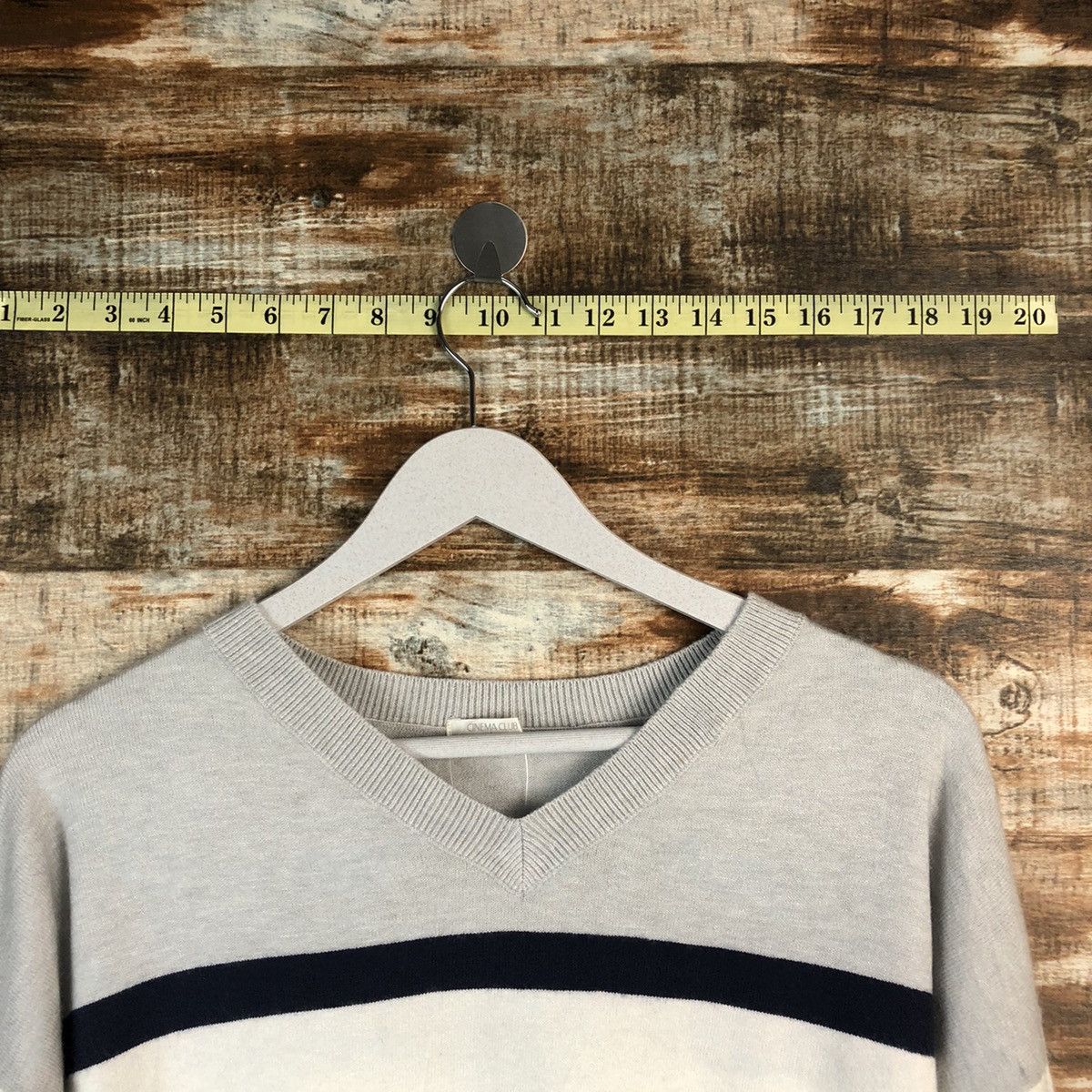Homespun Knitwear × Japanese Brand × Solid and Striped Cinema Club Grey stripe Knitwear #A1543 Size L / US 10 / IT 46 - 4 Thumbnail