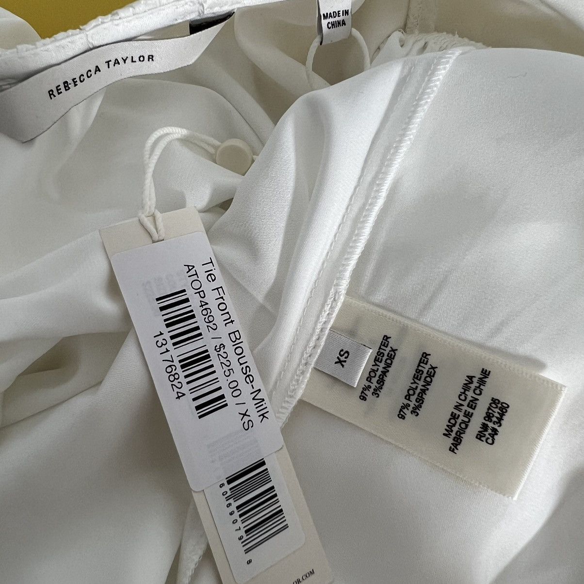 Rebecca Taylor NWT Rebecca Taylor Tie Front Blouse Top Milk White Long Size XS / US 0-2 / IT 36-38 - 12 Thumbnail