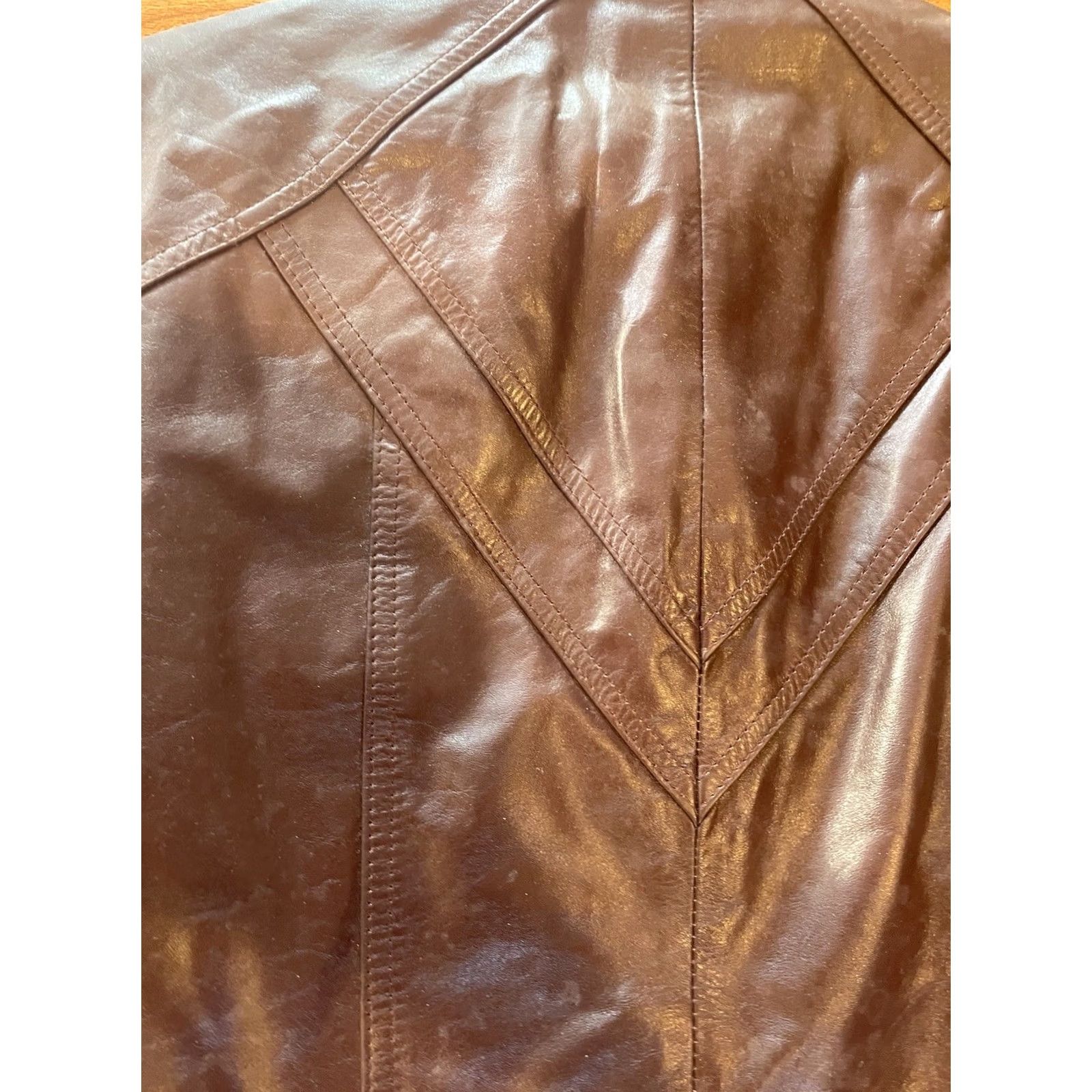 Vintage VINTAGE Avant Garde Jacket Women’s S/M Deep Brown/Maroon Faux Leather 90s Size S / US 4 / IT 40 - 6 Thumbnail