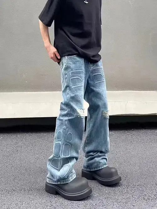 Japanese Brand × Jean High street washed distressed armor ripped jeans Size US 32 / EU 48 - 1 Thumbnail