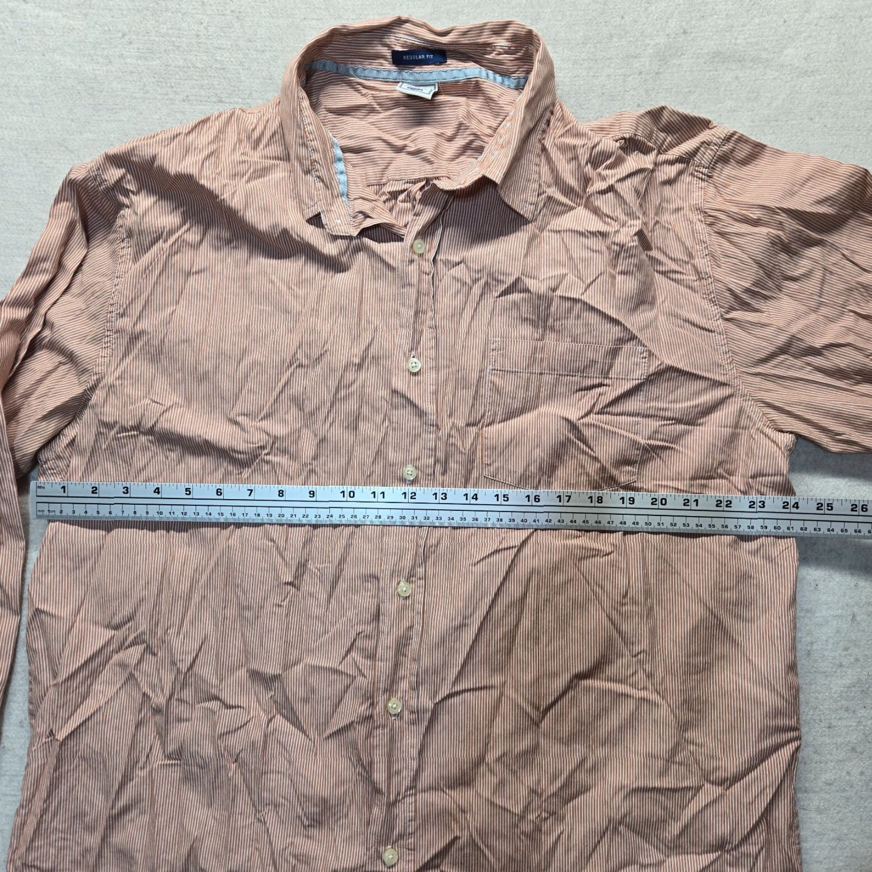 Old Navy Old Navy Shirt Orange Striped Button-Up Long Sleeve Adult Men XL Slim Size Orange Striped Button-Up Shirt Men XL Old Navy Size US XL / EU 56 / 4 - 3 Thumbnail