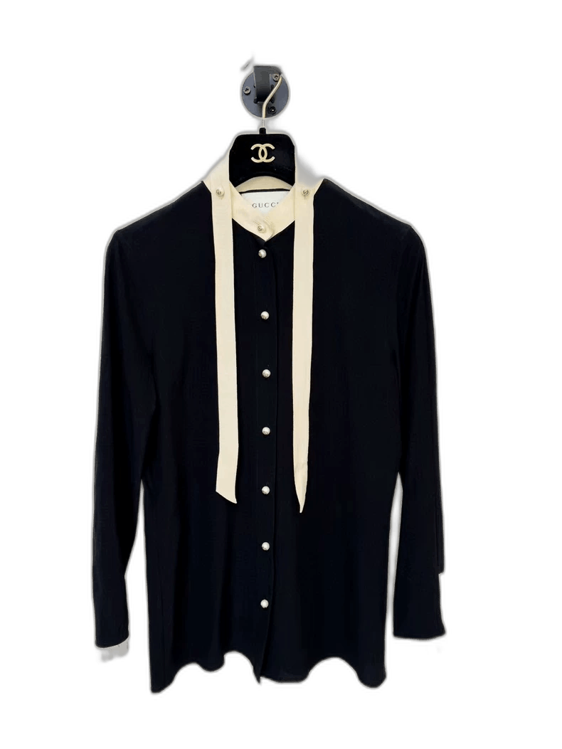 Gucci Gucci Silk Pearl Button Shirt-2505 Size XS / US 0-2 / IT 36-38 - 1 Thumbnail