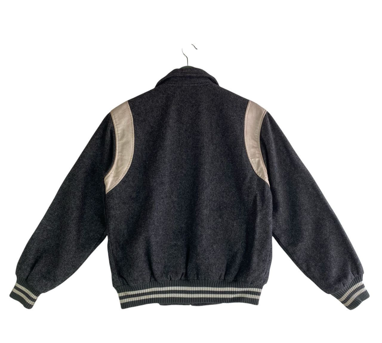 Japanese Brand Vtg 90s Saint Clail raglan leather part wool varsity jacket Size US L / EU 52-54 / 3 - 3 Thumbnail