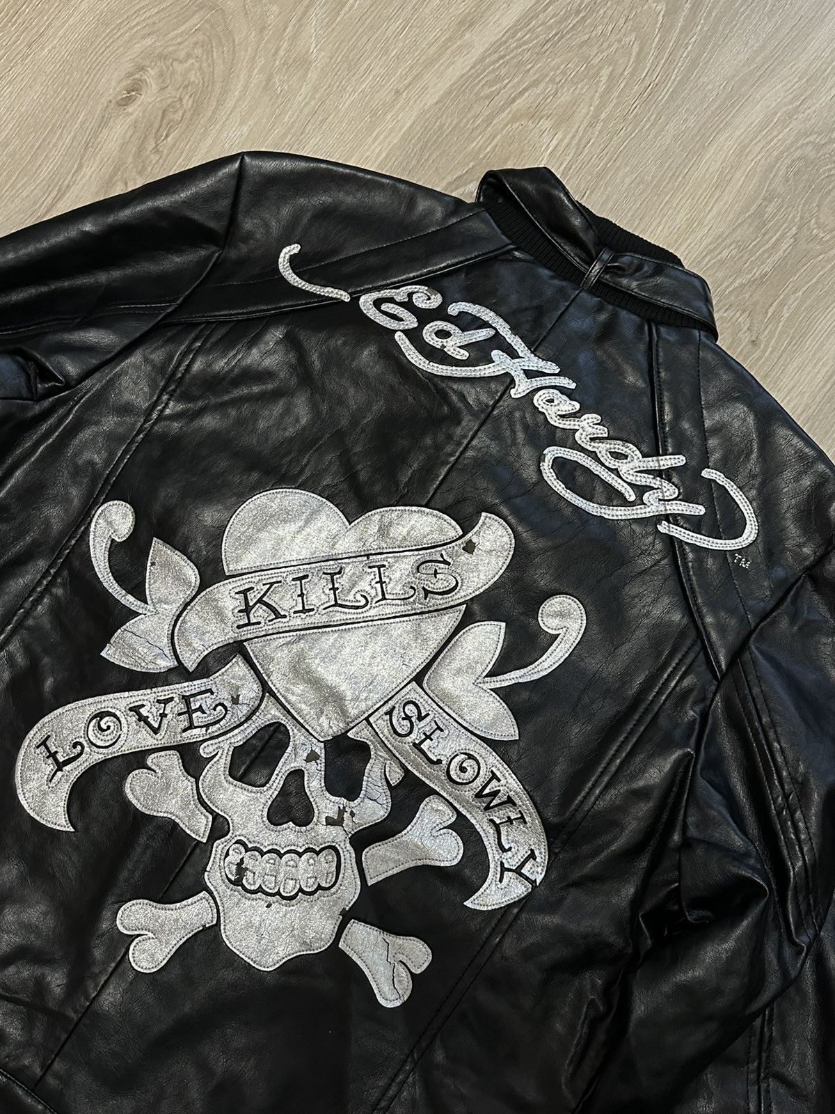 image of Ultra Ed Hardy Love Kills Fantastic Jacket in Black, Men's (Size Large)