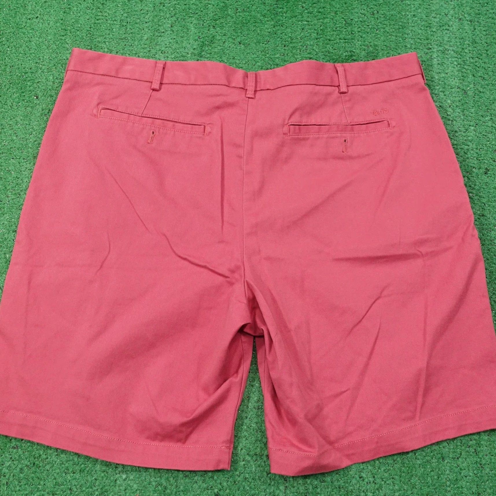 Izod IZOD Saltwater Shorts Mens 40 Red Chino Classic Fit Flat Front Belted Pockets Stretch Casual Summer Mens Size US 40 / EU 56 - 3 Thumbnail