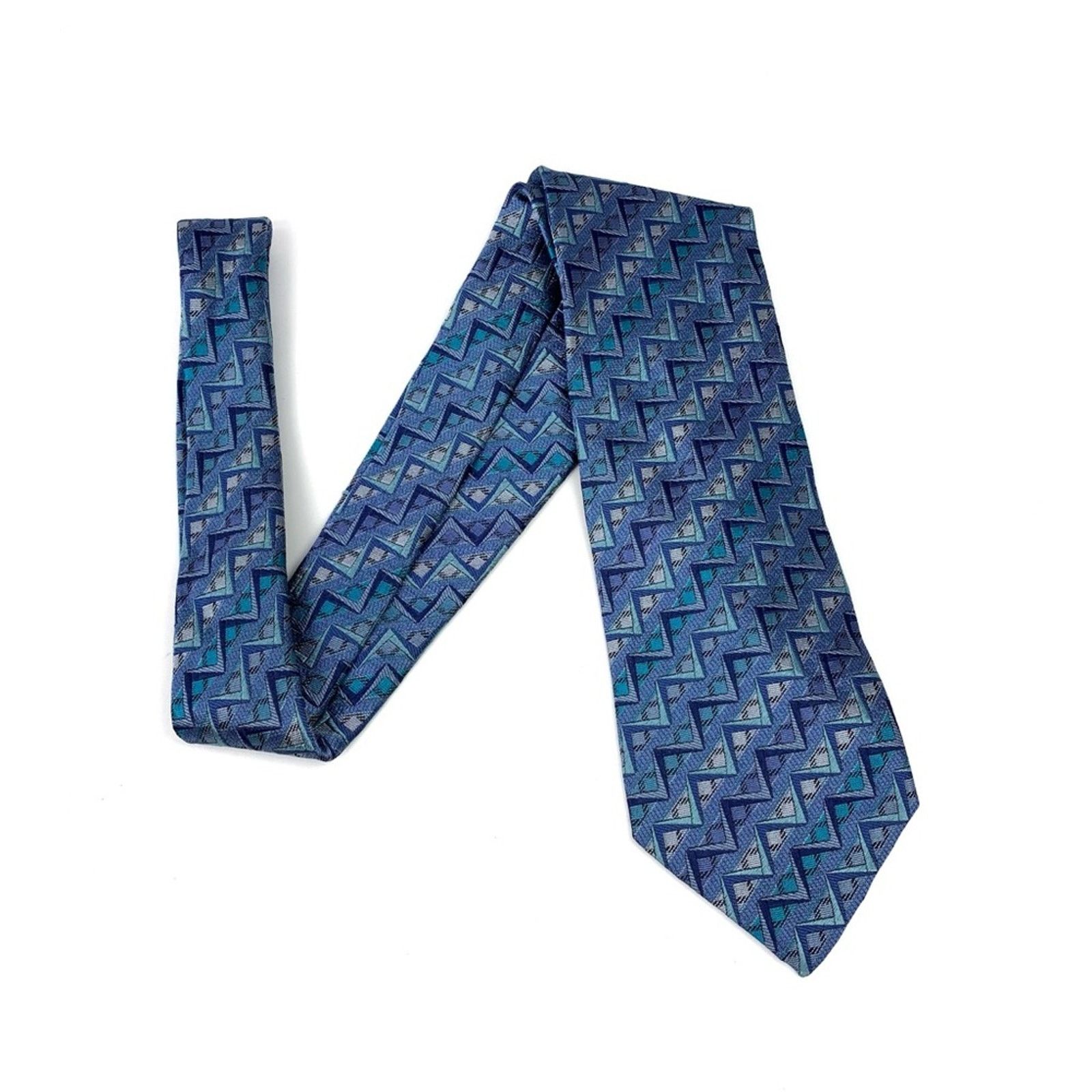 Missoni MISSONI Cravatte Silk Tie Geometric Blue Size ONE SIZE - 1 Thumbnail