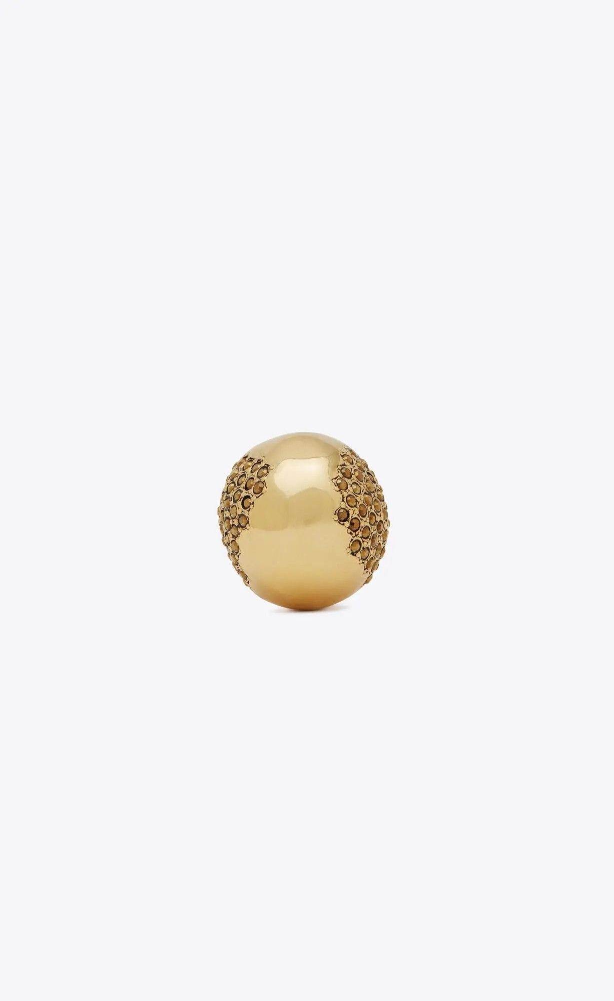 Saint Laurent Paris o1s1wg110325 Size: 06 / 712408 Rhinestone Edge Egg Ring Size ONE SIZE - 2 Thumbnail